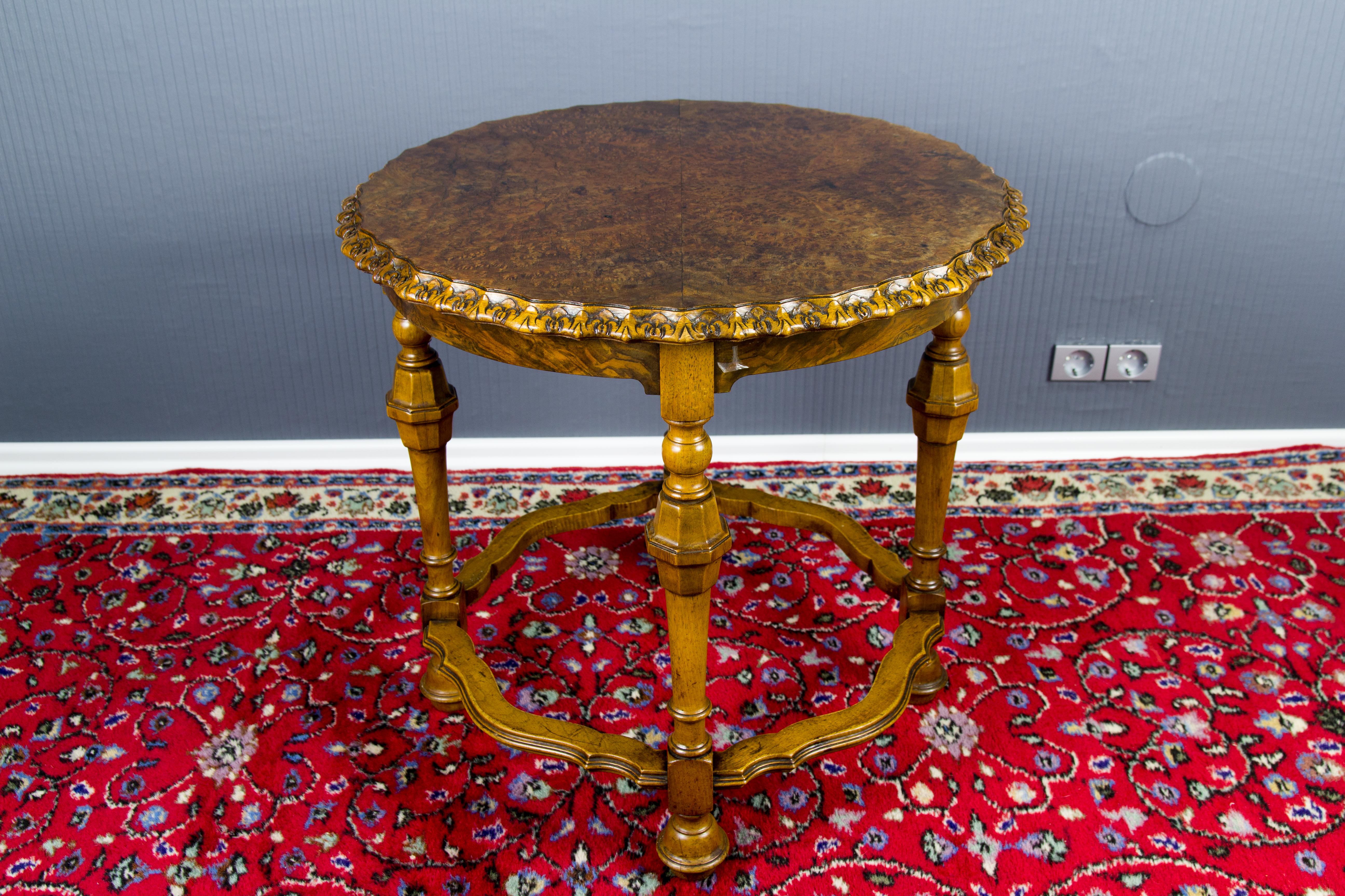 Antique French Burr Walnut Coffee Table, circa 1920 For Sale 2