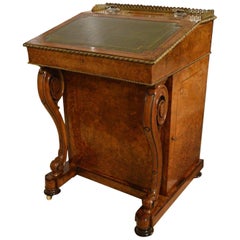 Burr Walnut, Kingwood and Ormolu Victorian Period Davenport