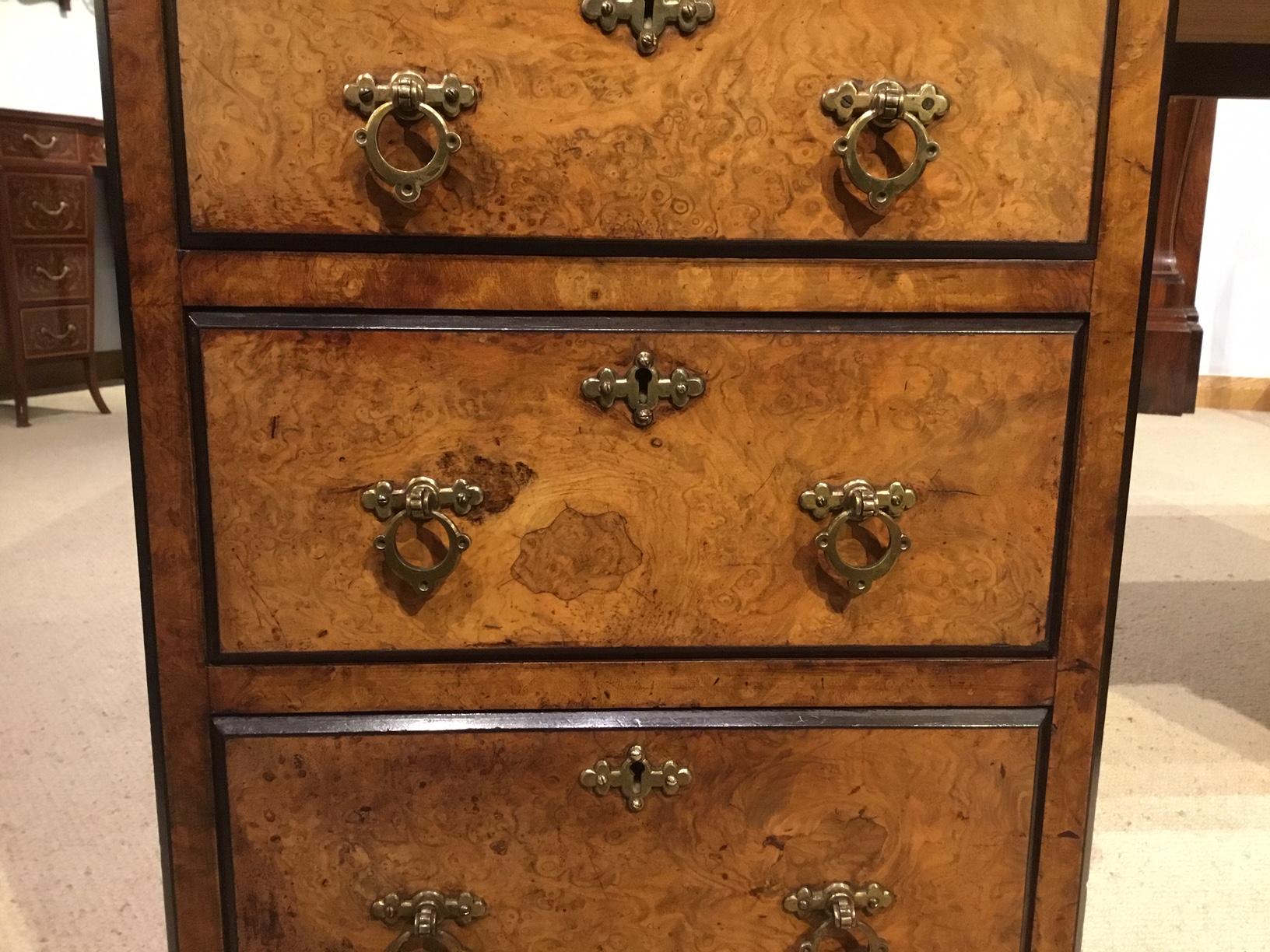 Burr Walnut Victorian Aesthetic Period Antique Desk 5