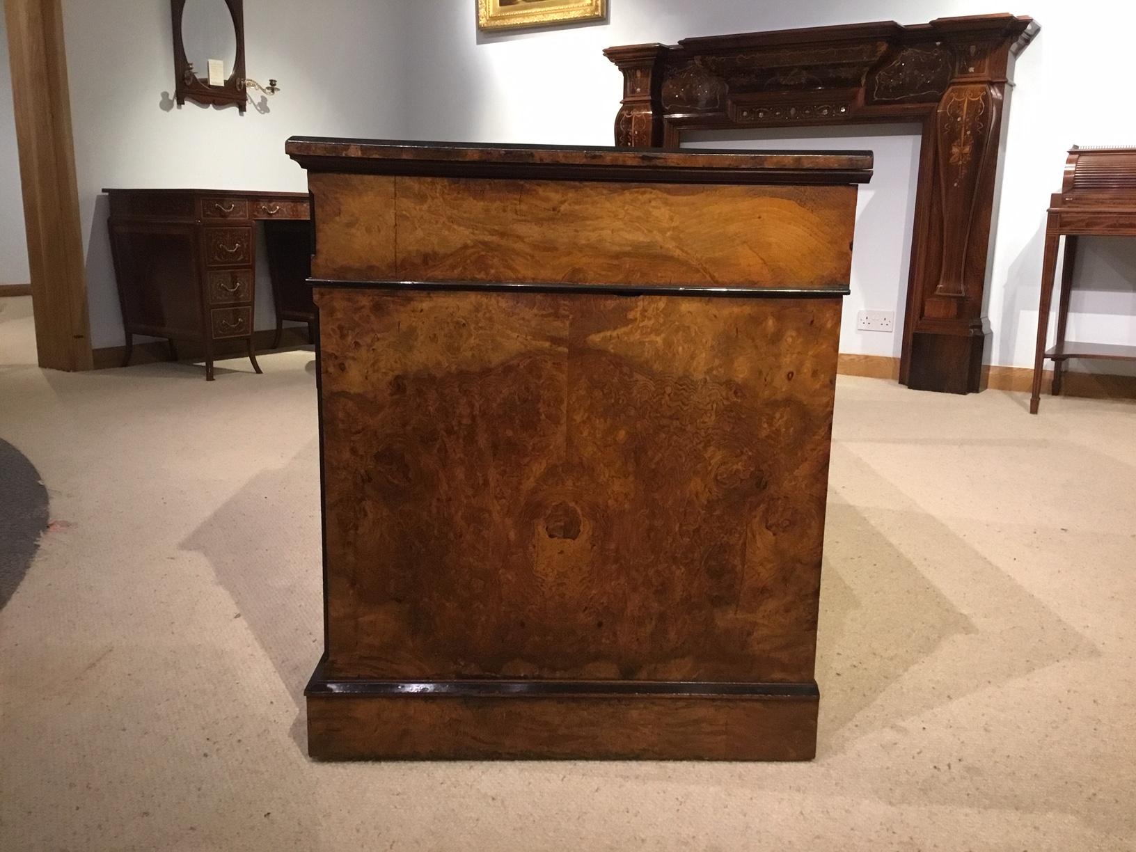 Burr Walnut Victorian Aesthetic Period Antique Desk 6