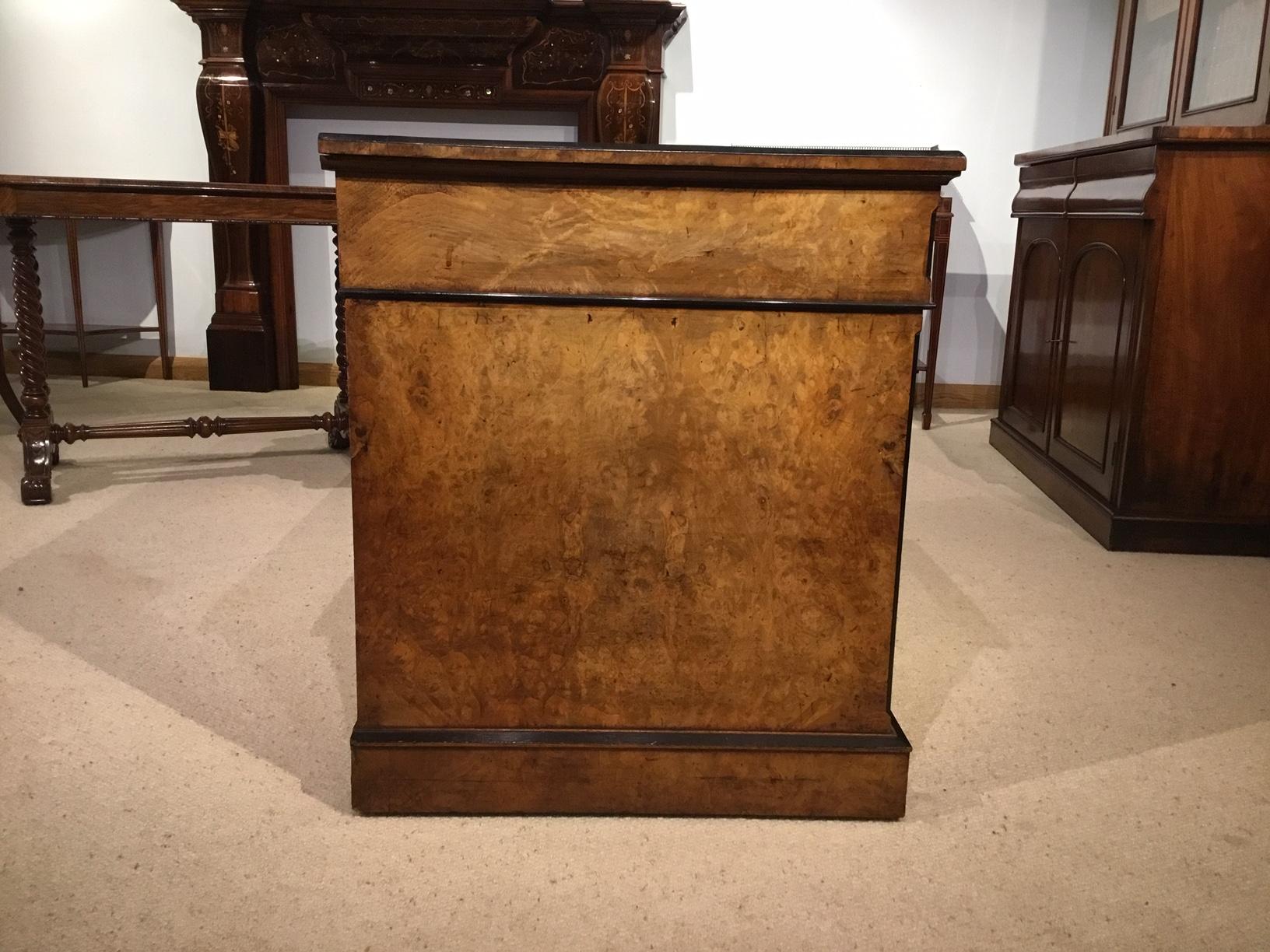 Burr Walnut Victorian Aesthetic Period Antique Desk 7