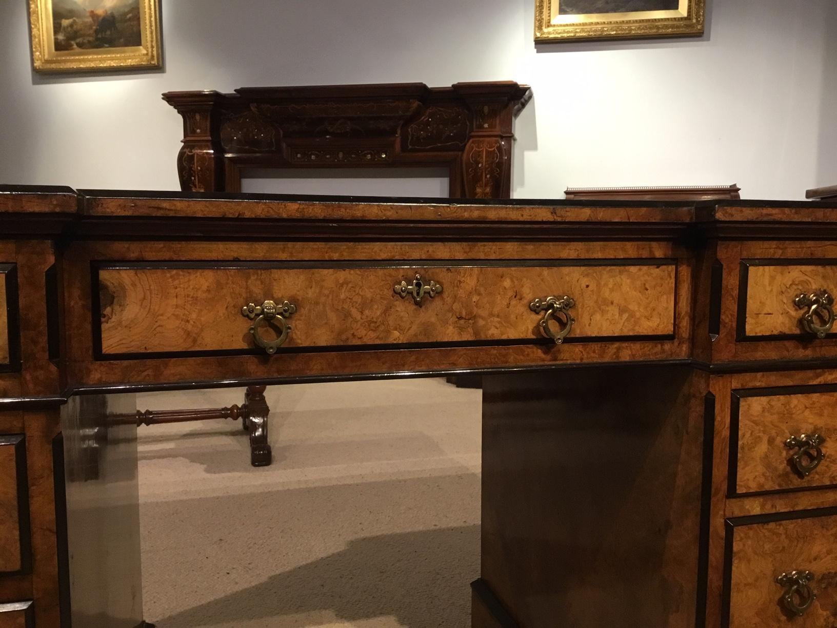 Aesthetic Movement Burr Walnut Victorian Aesthetic Period Antique Desk