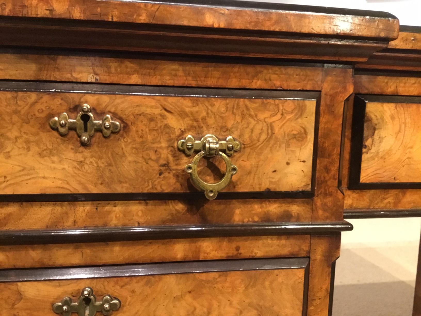 Burr Walnut Victorian Aesthetic Period Antique Desk 4