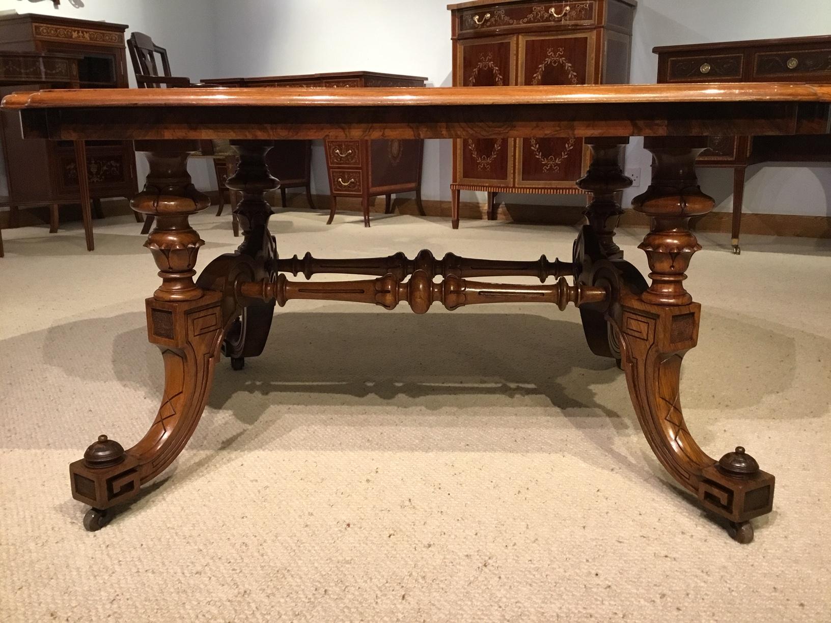 Late 19th Century Burr Walnut Victorian Period Antique Coffee Table