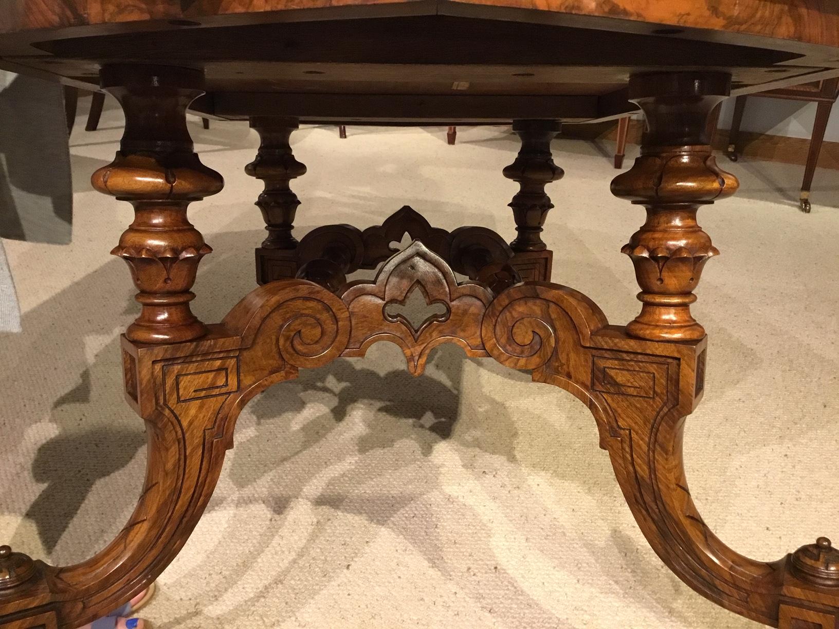 Burr Walnut Victorian Period Antique Coffee Table 4