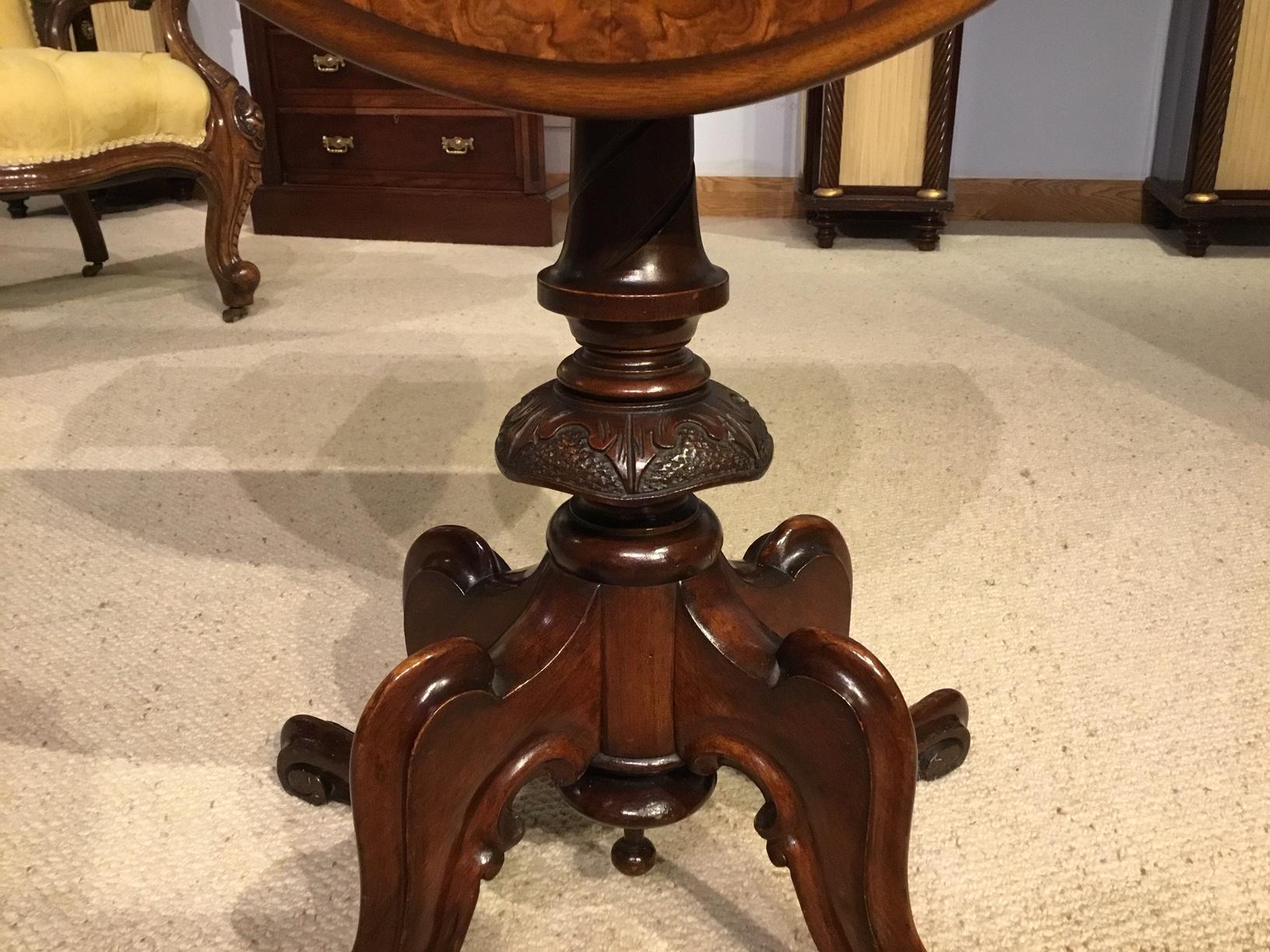 Burr Walnut Victorian Period Drop-Leaf Sutherland Table 5