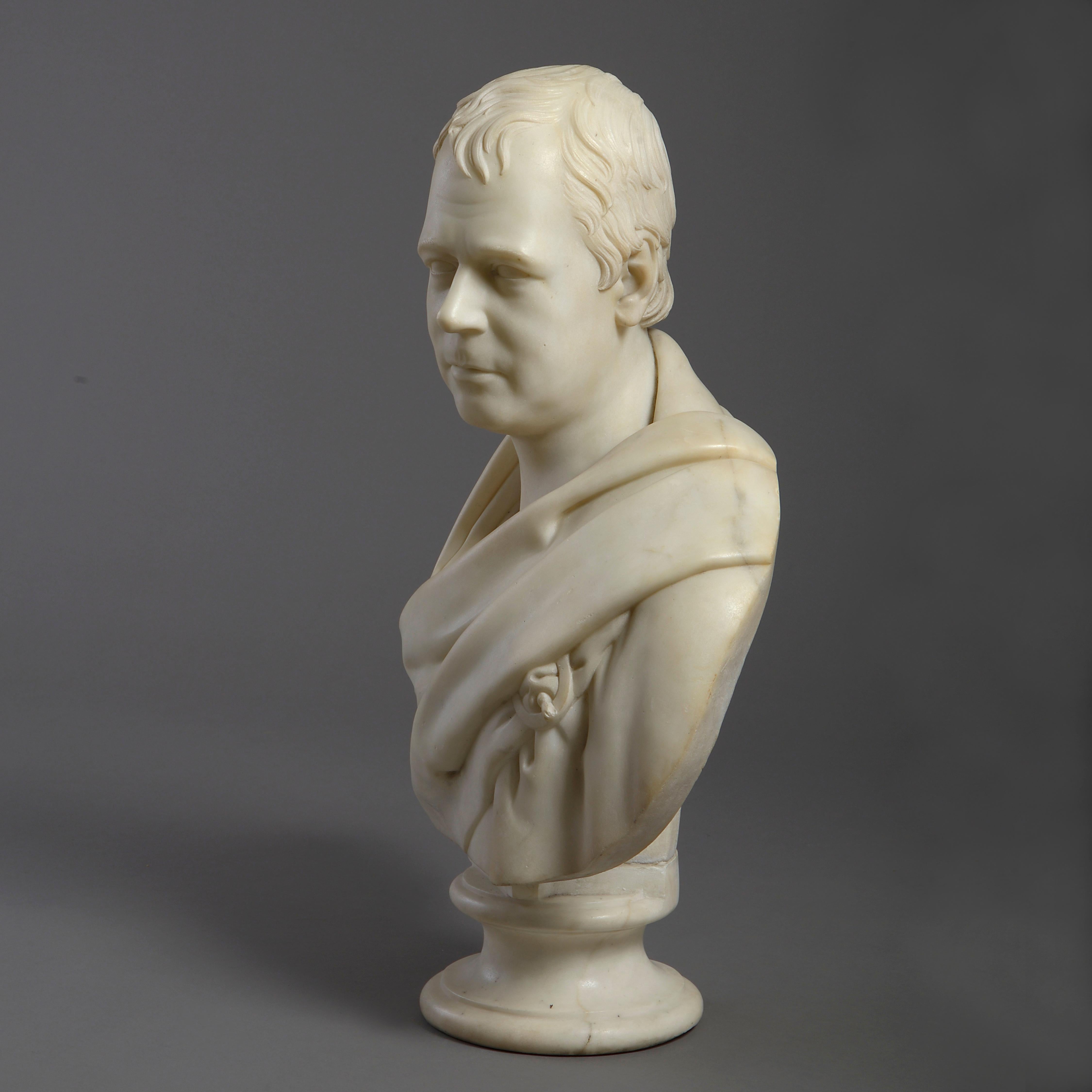 Büste von Sir Walter Scott (Bildhauermarmor) im Angebot