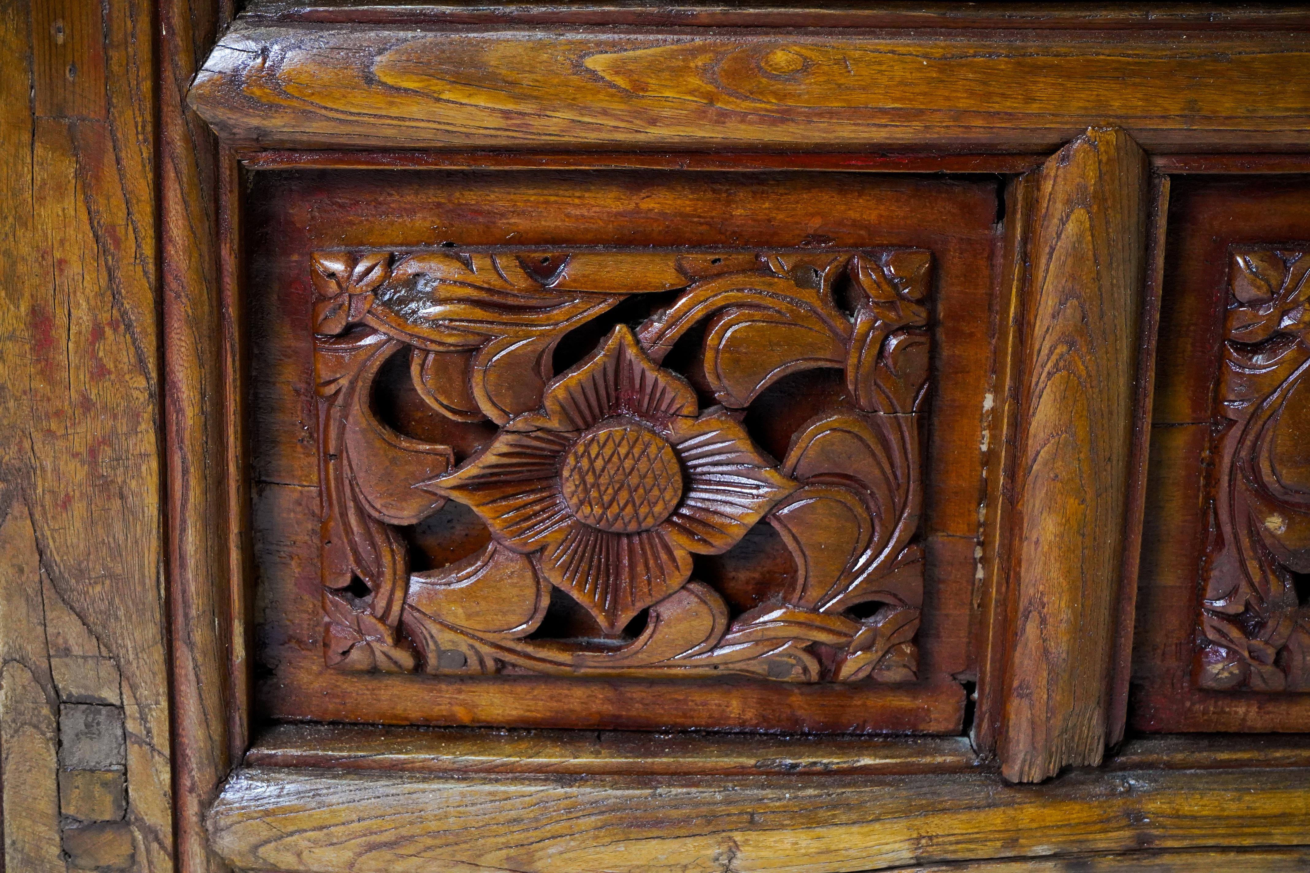 A Butterfly Style Storage Cabinet With Carved Spandrels For Sale 12