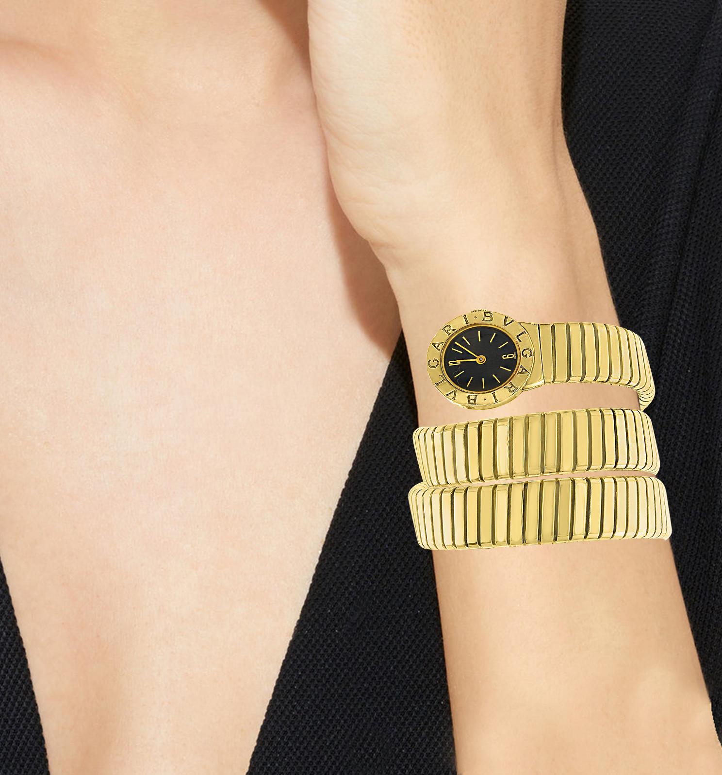 Bvlgari 18 Karat Gold 135 Grams Serpenti Tubogas Snake Watch, circa 1990s 3