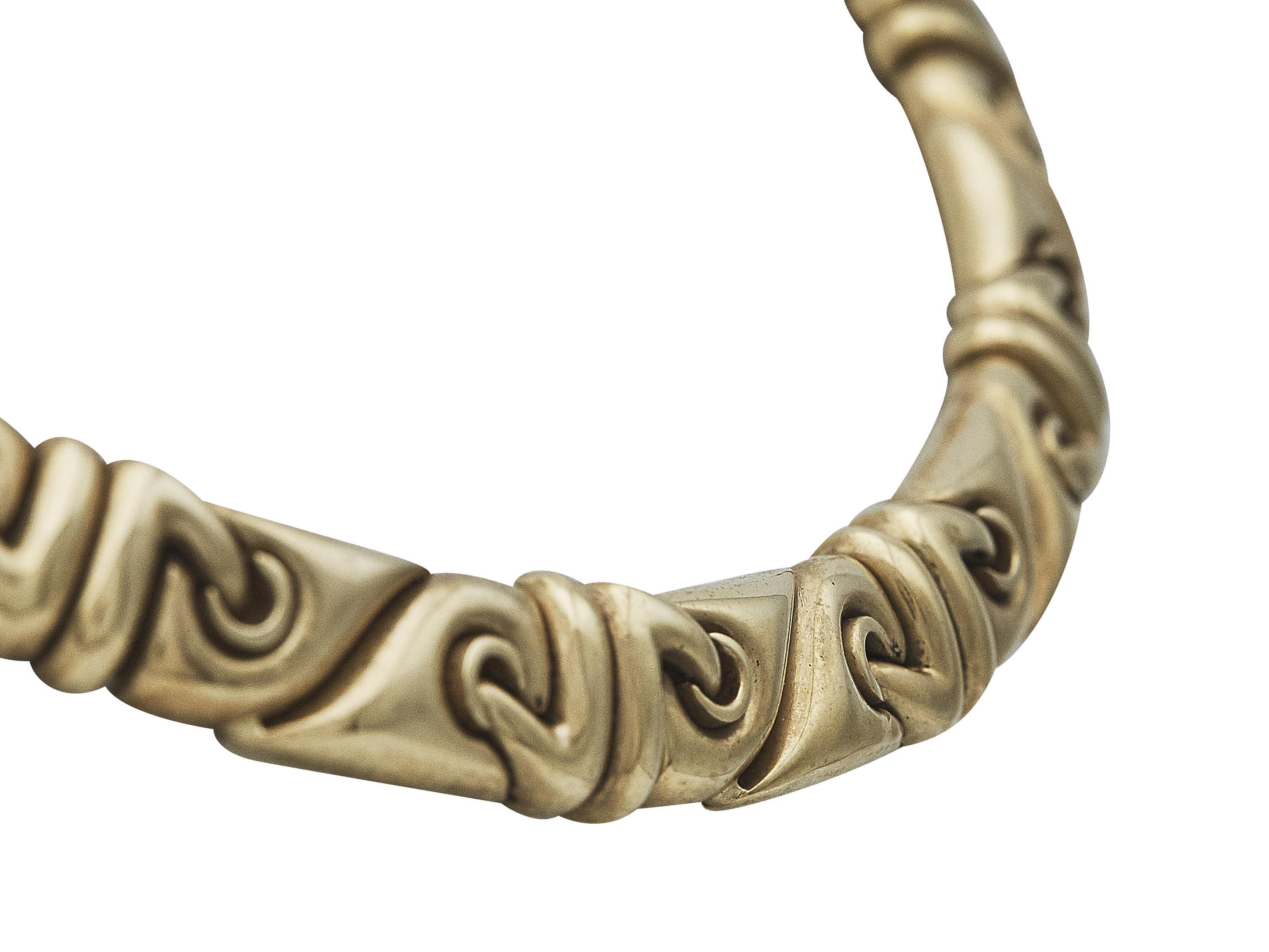 La collana: Una collana Bvlgari in oro giallo a 18 carati.

Le condizioni sono molto buone, con moderati graffi superficiali commisurati all'età e all'uso.

La collana è accompagnata dalla sua scatola originale.

Il produttore: Fondata a Roma nel