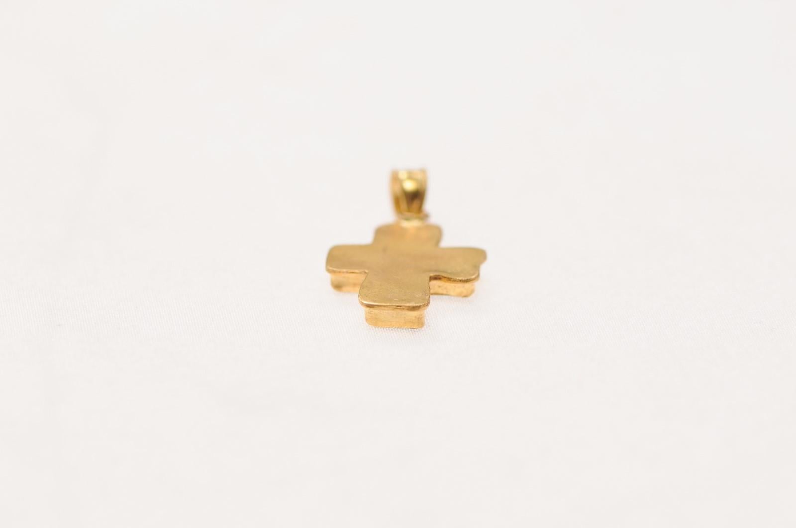 Croix byzantine garnie de bronze 21 carats en vente 6