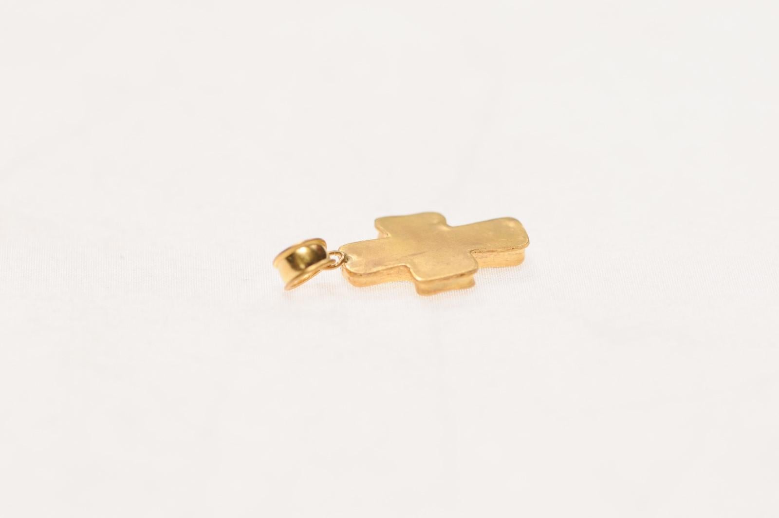 Croix byzantine garnie de bronze 21 carats en vente 3