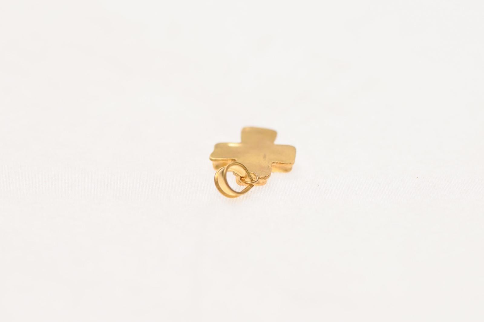 Croix byzantine garnie de bronze 21 carats en vente 4