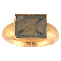 A Byzantine Gold and Glass Intaglio Ring, Circa 4th-6th Century A.D.
