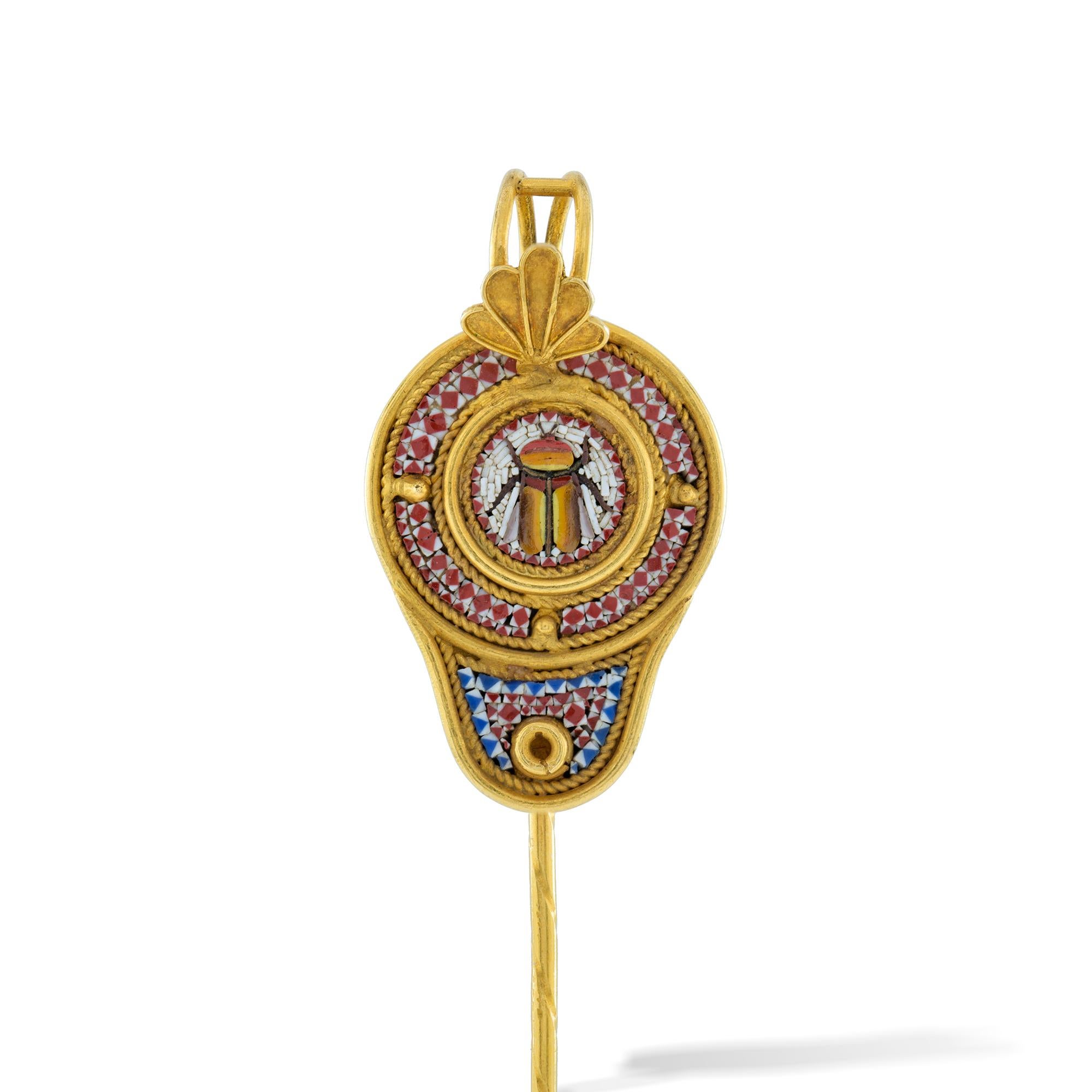 Revival Épingle à bâton en micro-mosaïque de style néo- byzantin d'Antonio Carli en vente