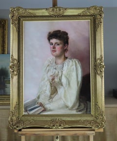 Original Oil on Canvas, A. C. DOUGLAS HAMILTON, "Portrait of a Lady"