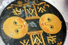 English Painted Brass Masonic Longcase Moonphase Clock Dial, circa 1800