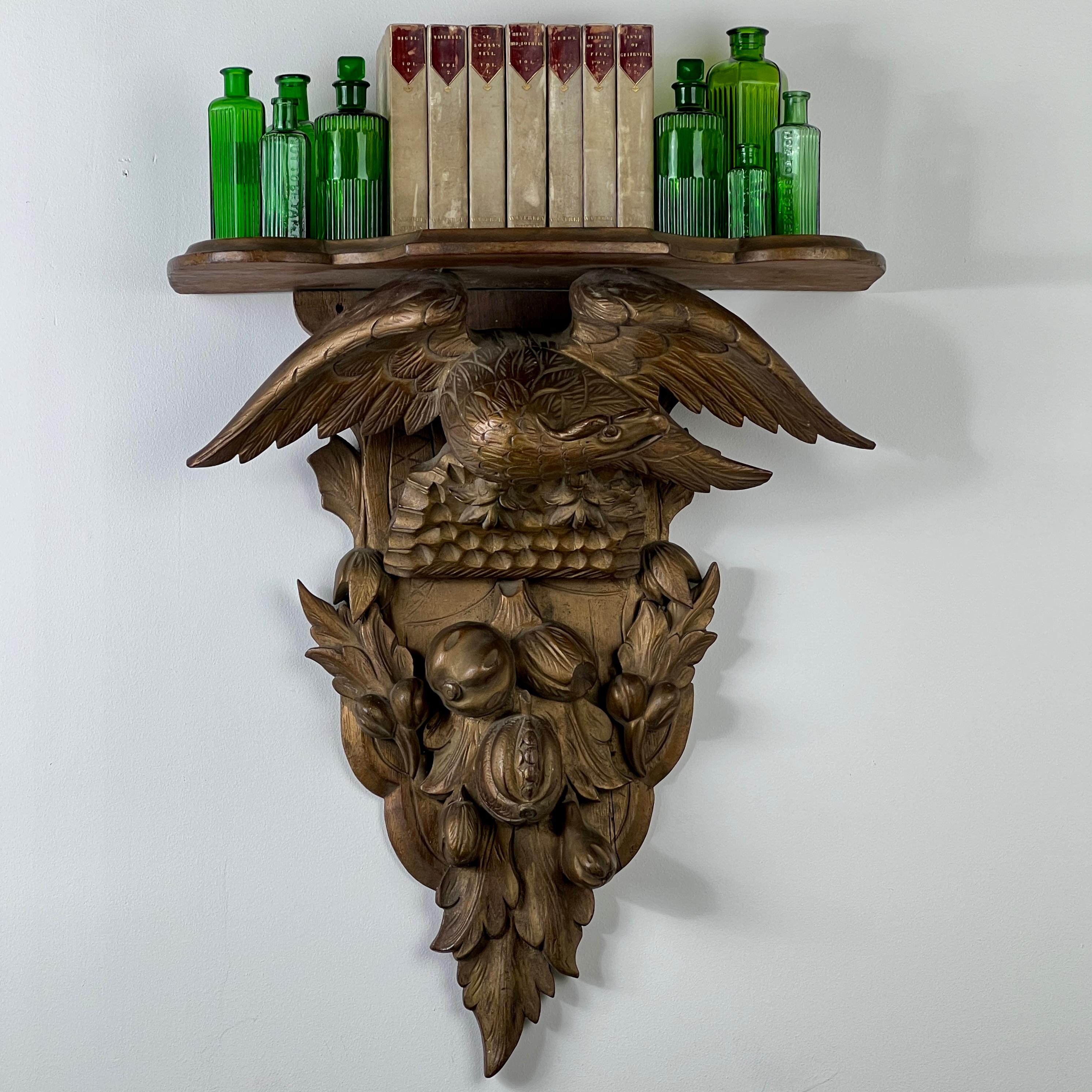 English A C19th Carved Giltwood Wall Bracket For Sale