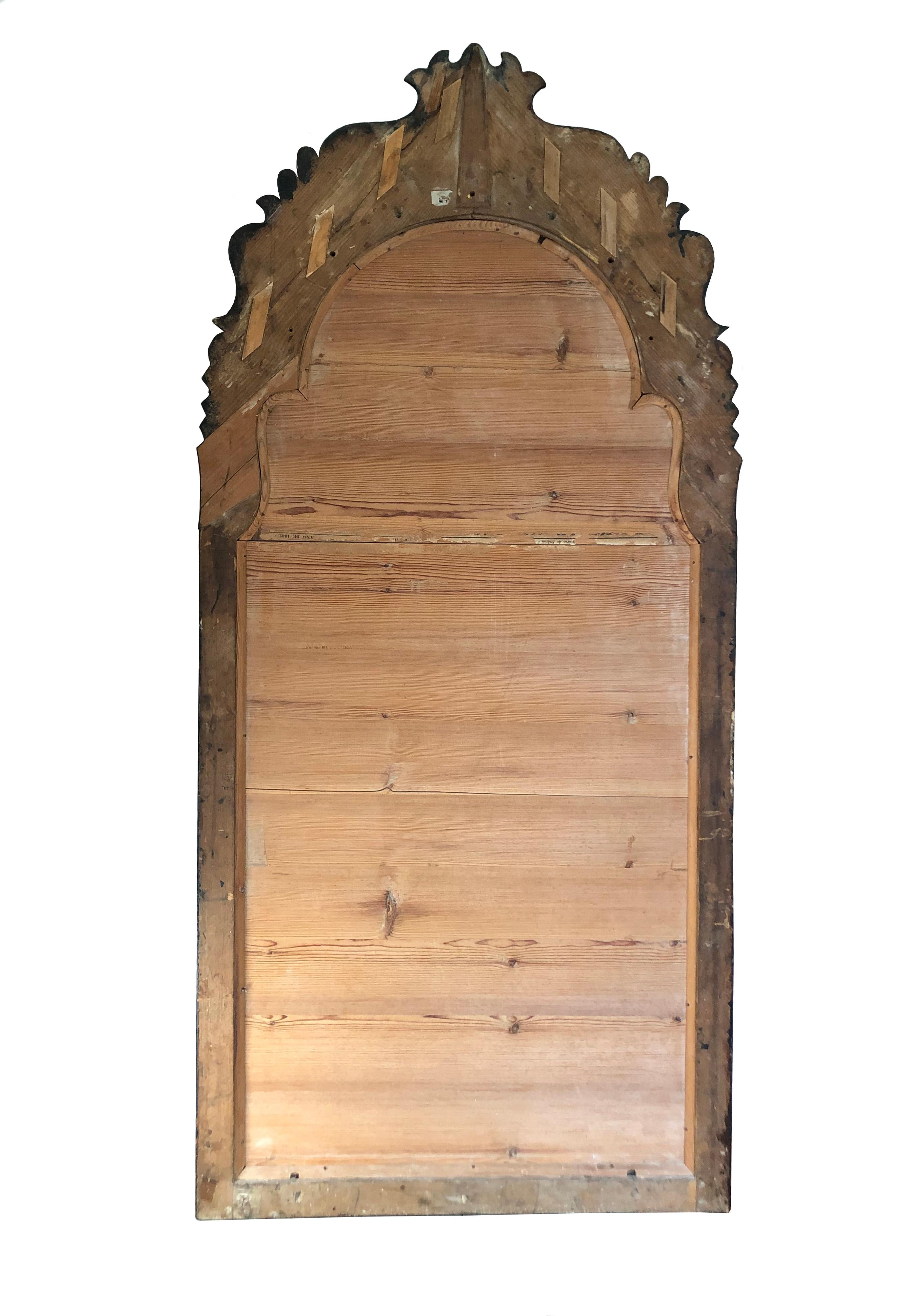 A C19th Queen Anne Japanned Pier Mirror For Sale 6