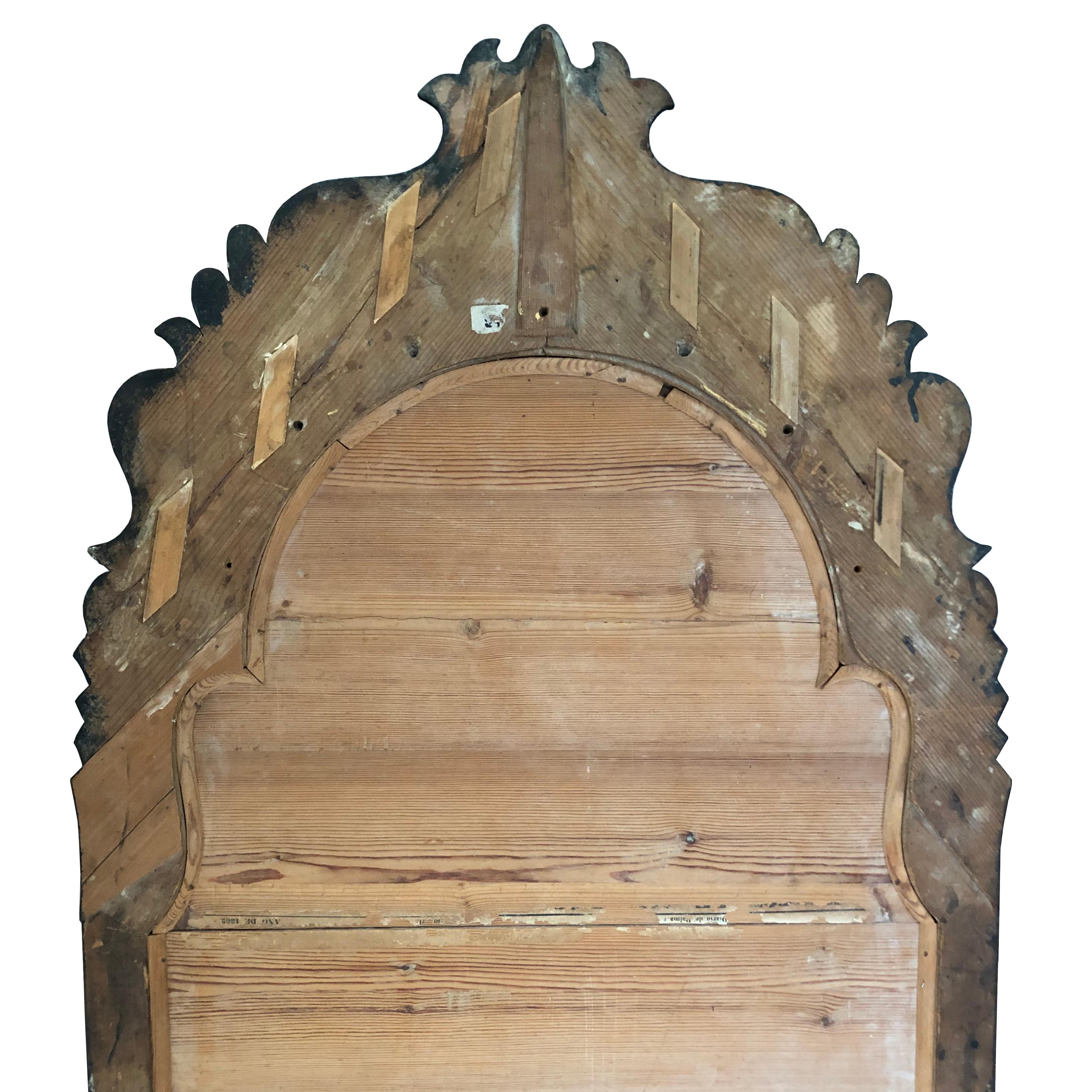 A C19th Queen Anne Japanned Pier Mirror For Sale 7
