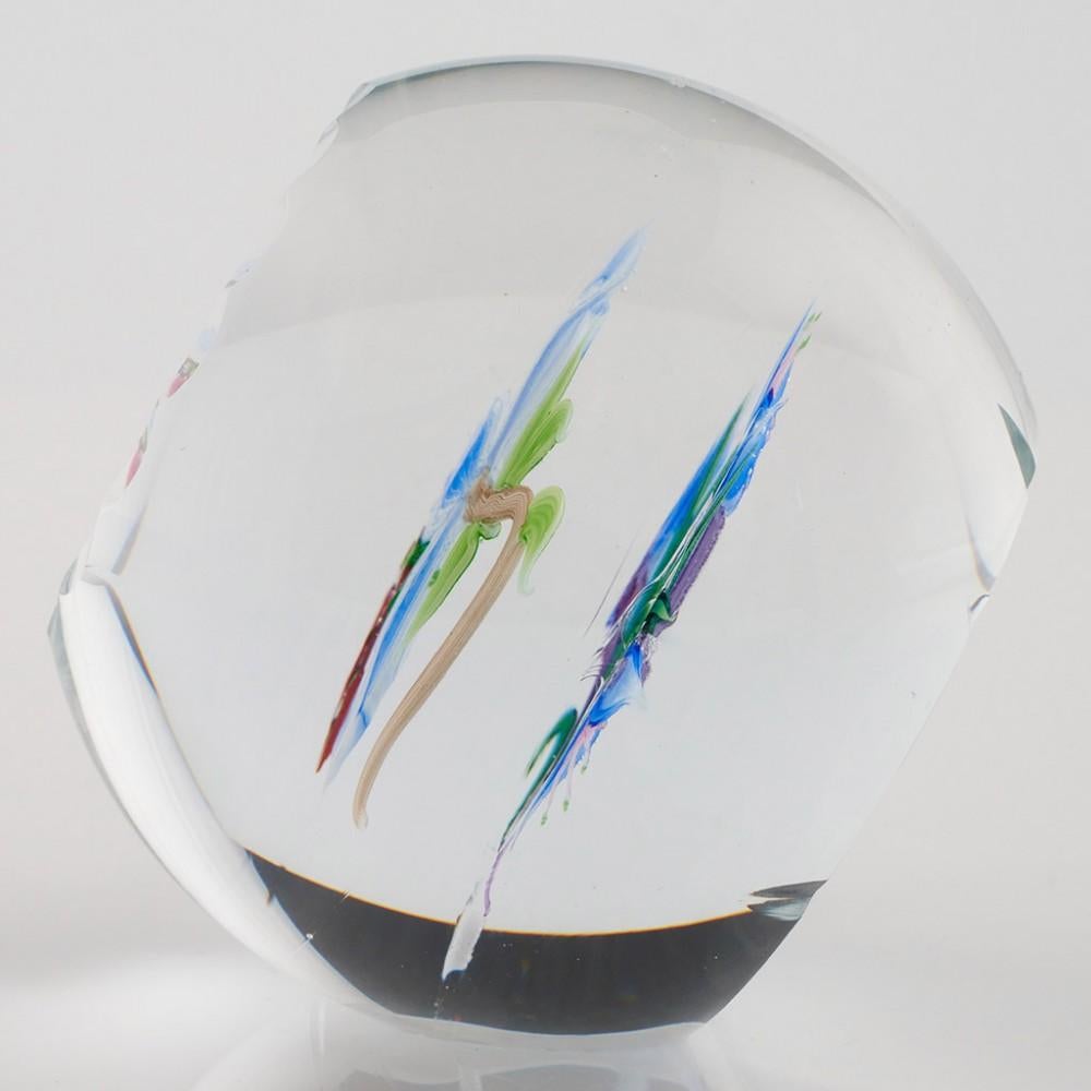 British A Caithness Whitefriars Allan Scott Orchids Lampwork Paperweight 1990 For Sale