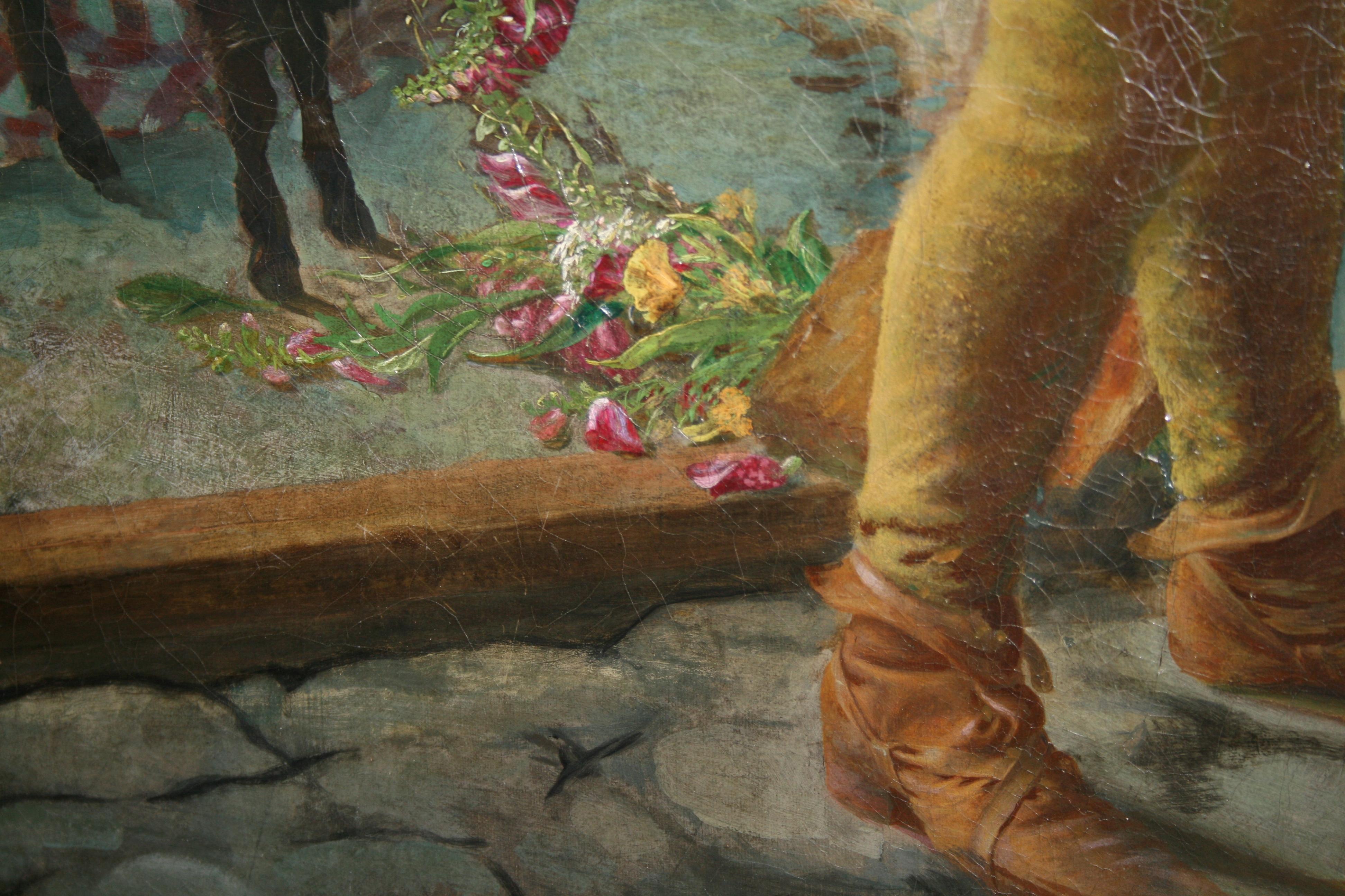 “A Call to Arms” – Monumental 19th Century English Pre-Raphaelite Oil Painting For Sale 1