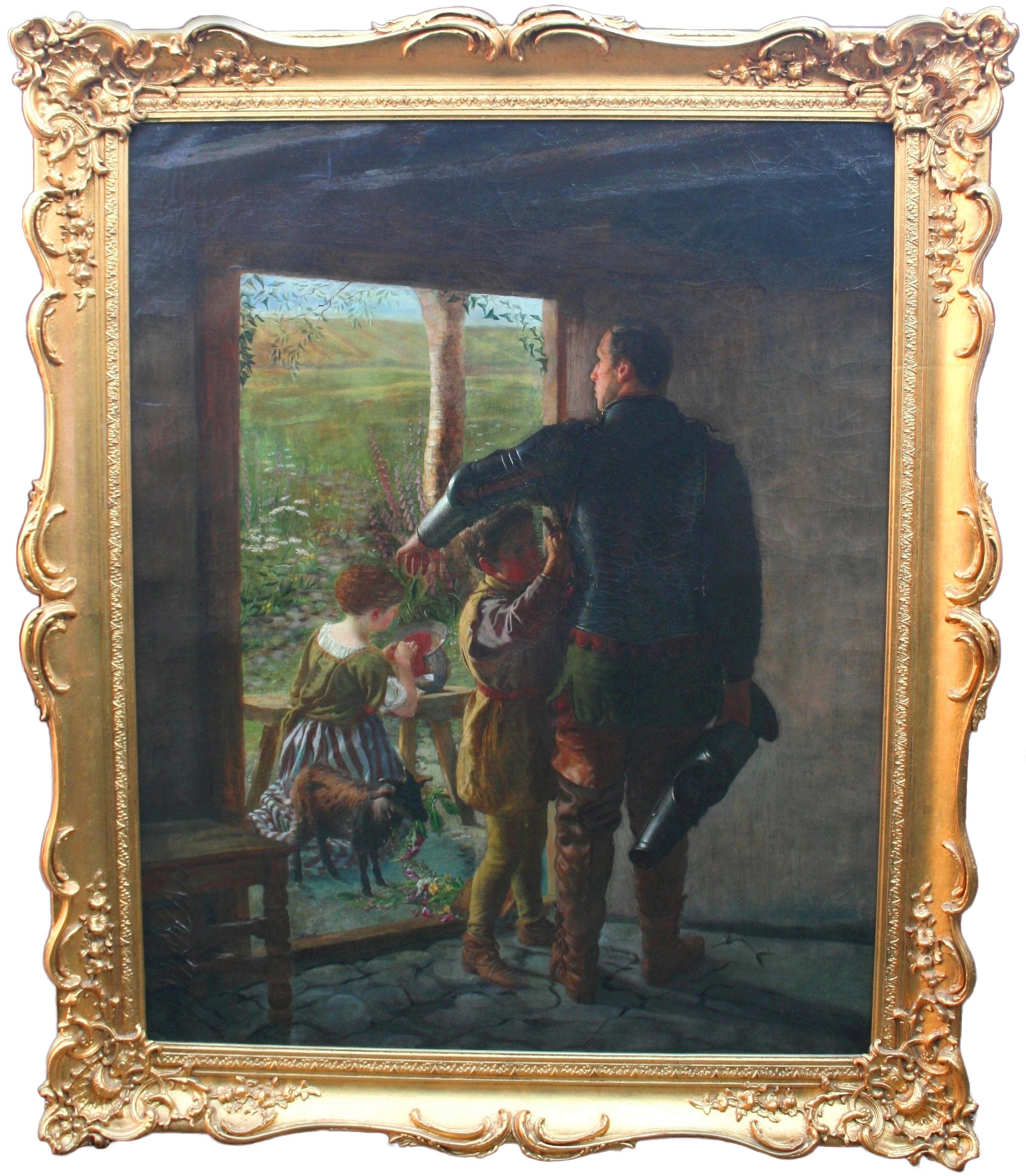 “A Call to Arms” – Monumental 19th Century English Pre-Raphaelite Oil Painting For Sale 4