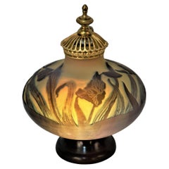 A cameo glass perfume burner by Emile Galle Lamp