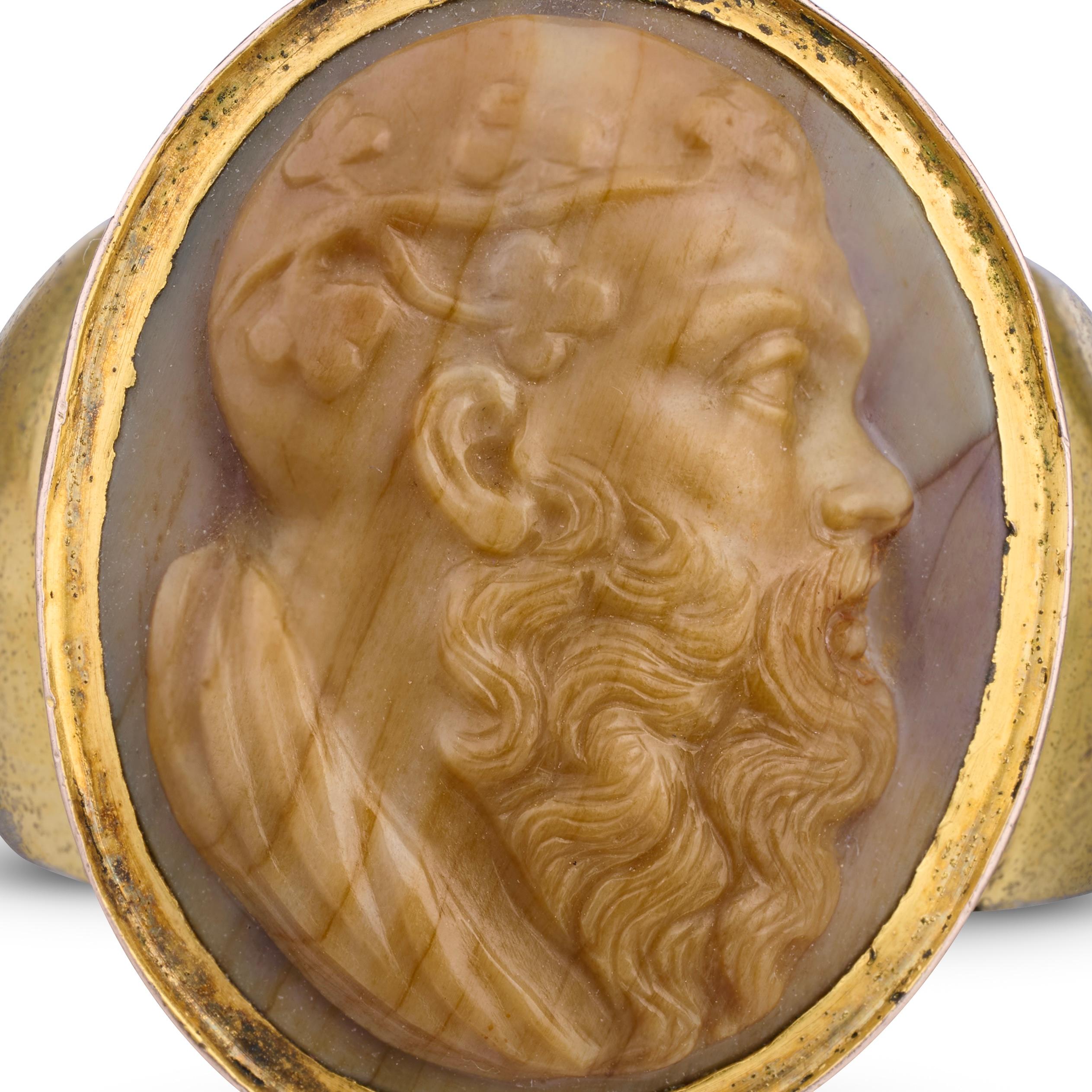Ein Kameenring mit der Darstellung von Bacchus.  Italien oder England, um 1800-1820. im Angebot 8