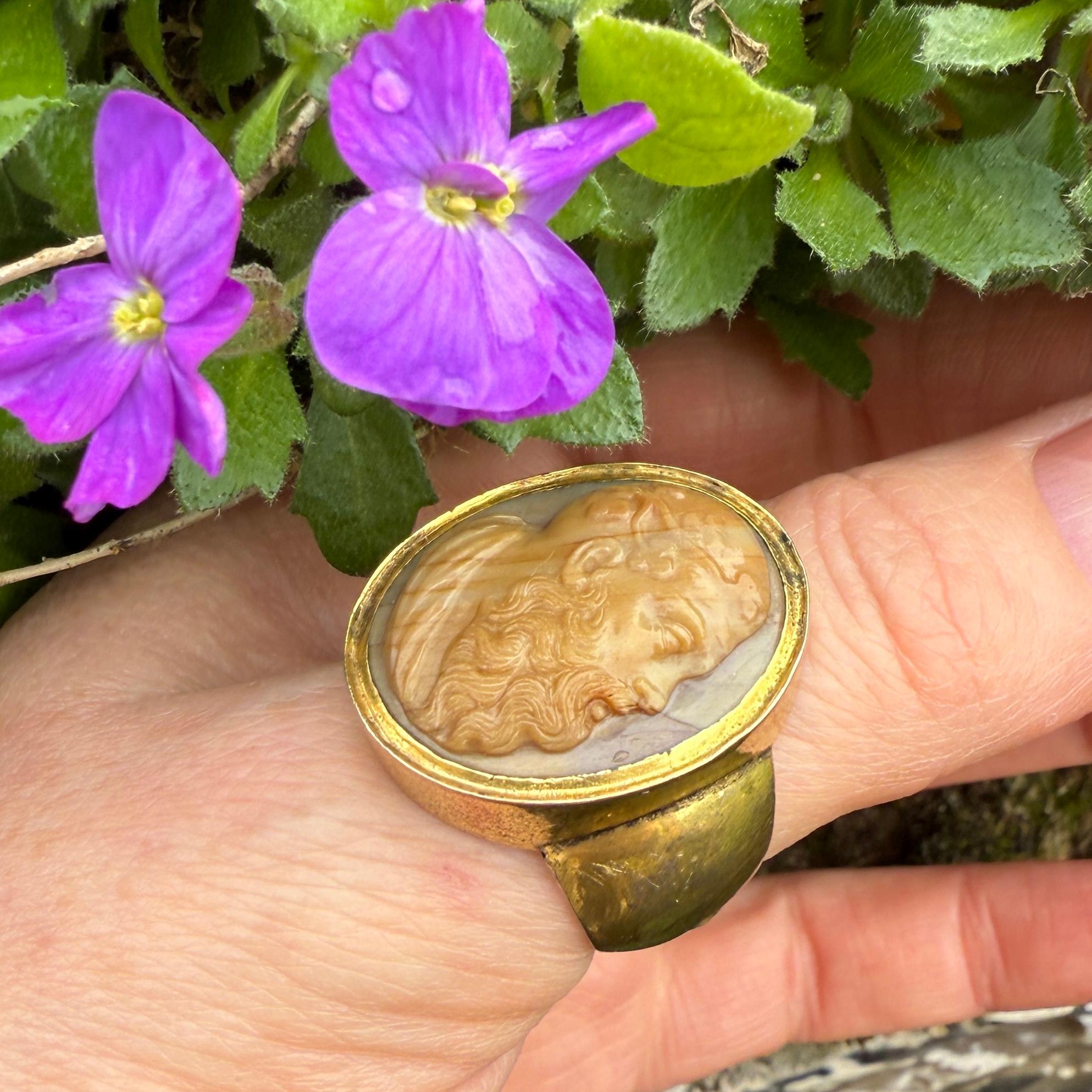 Ein Kameenring mit der Darstellung von Bacchus.  Italien oder England, um 1800-1820. im Angebot 5