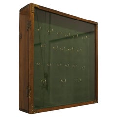 A Campaign Style 20 Hook Wall Hanging Key Cupboard A glass fronted key cupboar