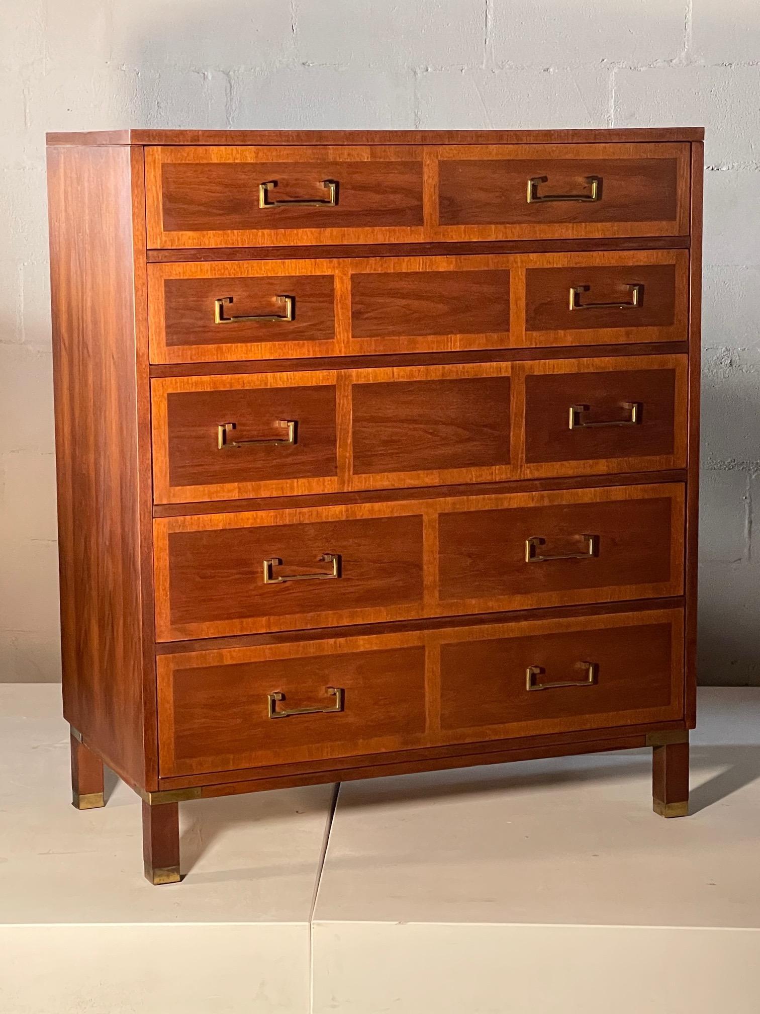 American Campaign Style High Chest by Sligh Furniture