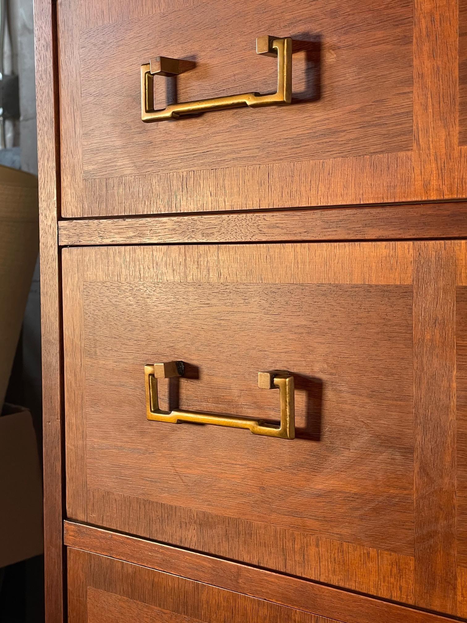 Mid-20th Century Campaign Style High Chest by Sligh Furniture