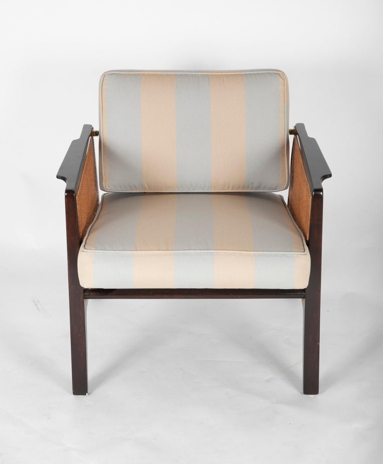 Caned and Ebonized Arm Chair Designed by Edward Wormley Caned and Ebonized Arm Chair Designed by Edward Wormley