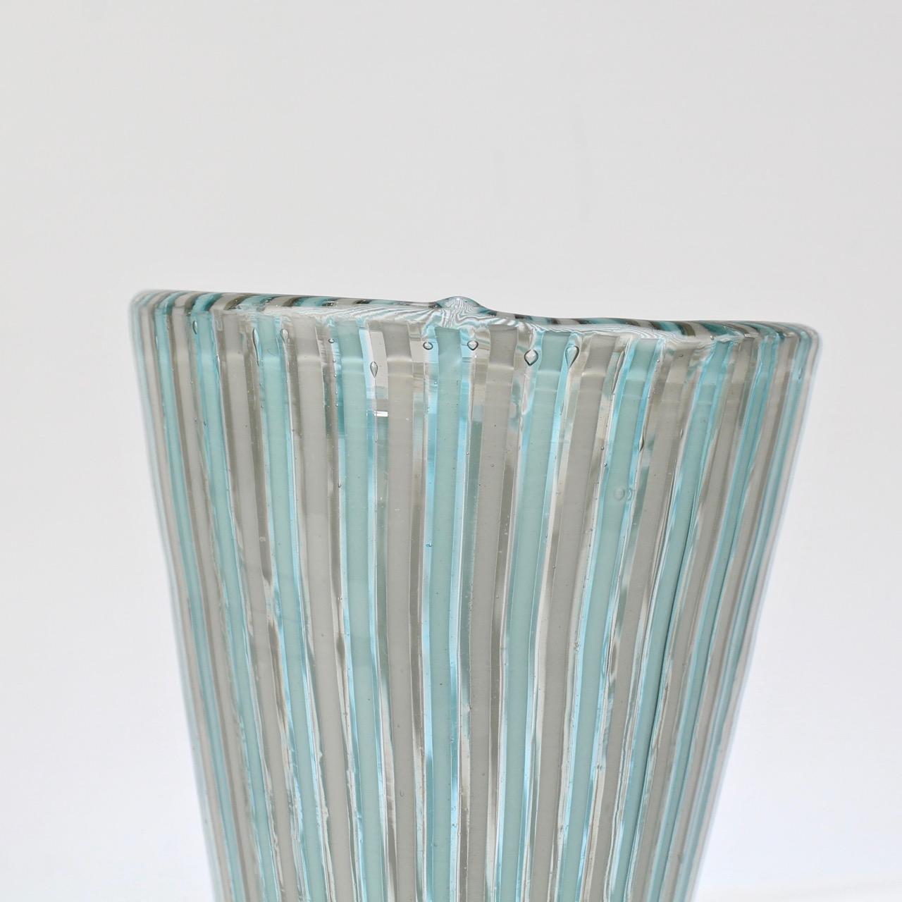 Murano Glass 'A Canne' Glass Carafe by Gio Ponti for Venini Glass