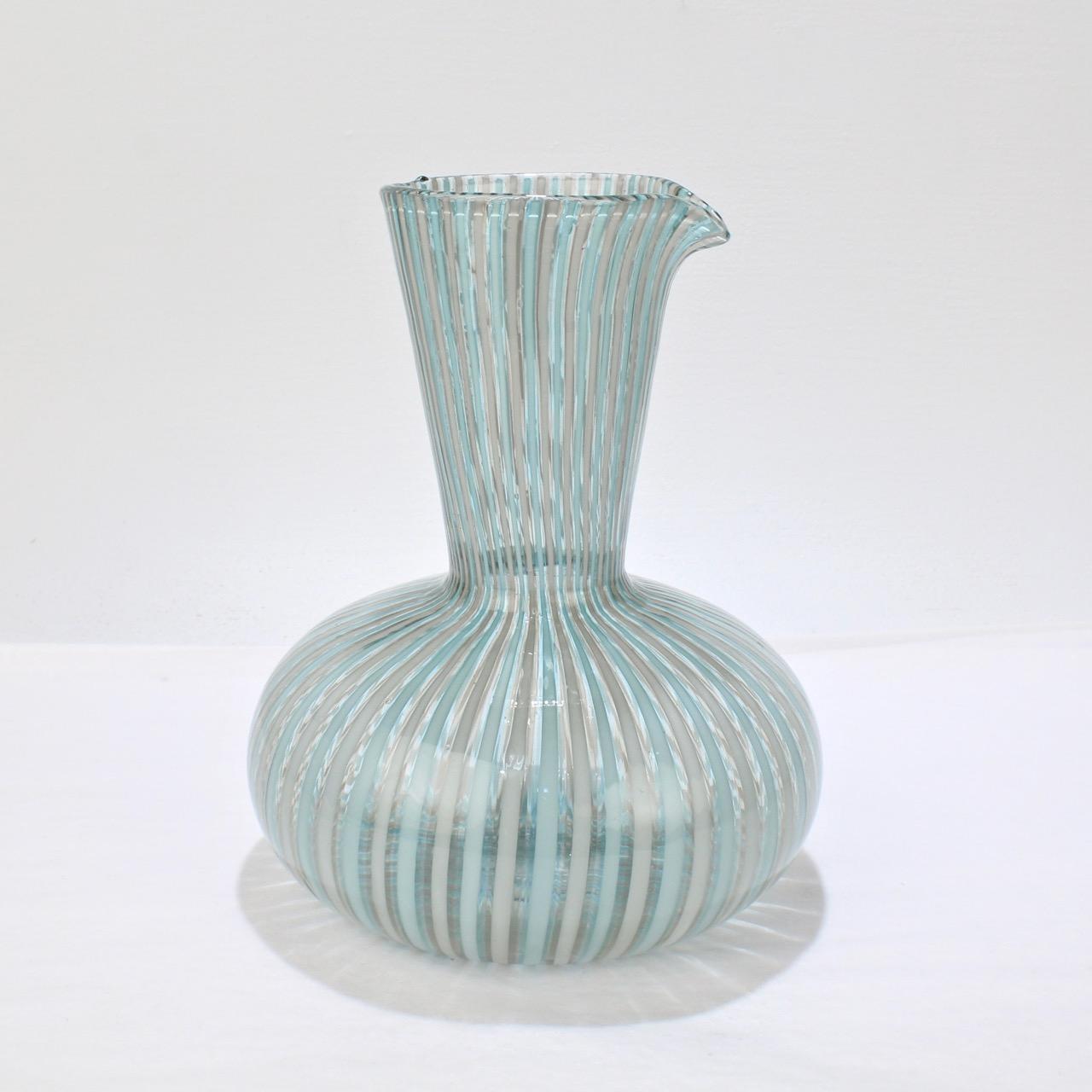 Mid-Century Modern 'A Canne' Glass Carafe by Gio Ponti for Venini Glass