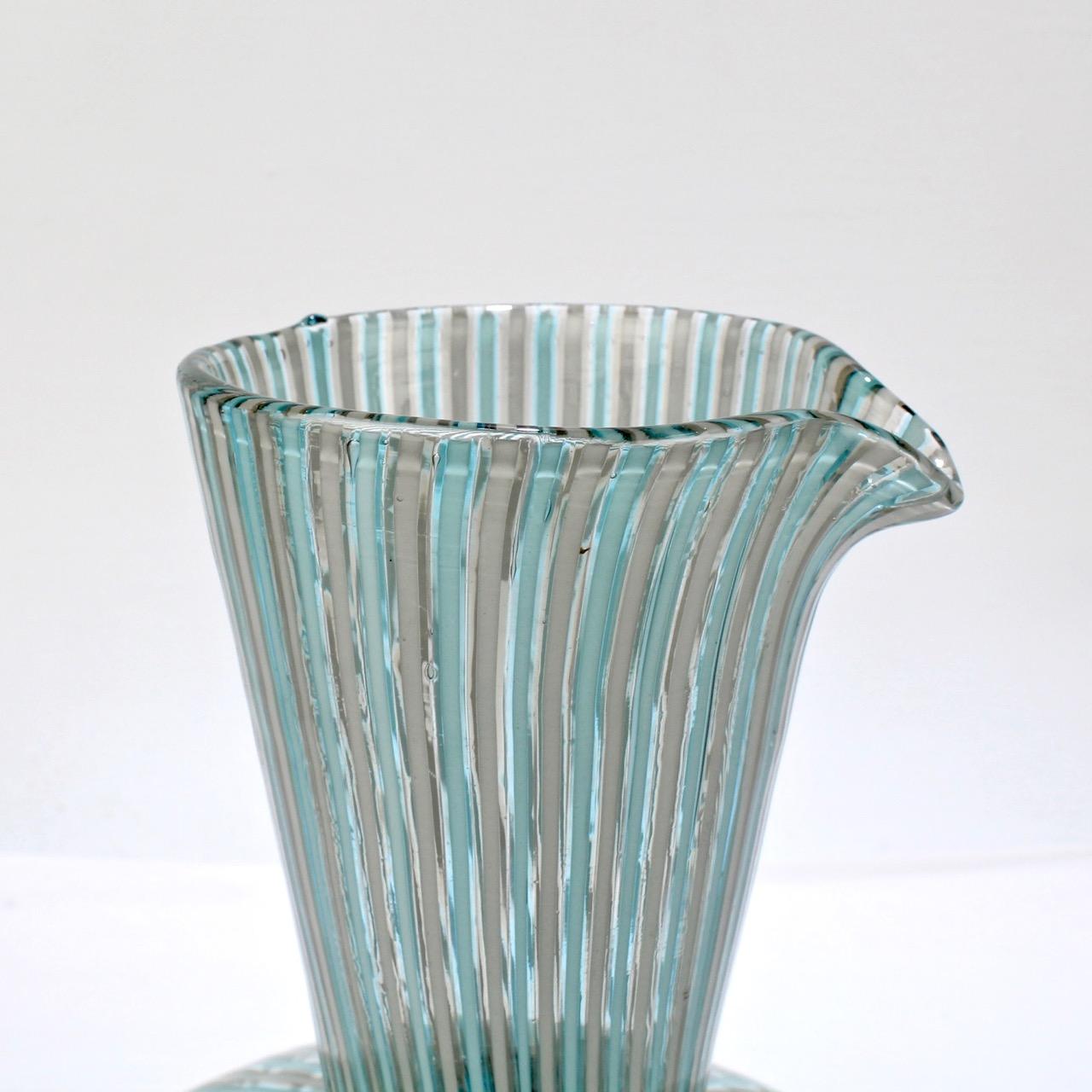 20th Century 'A Canne' Glass Carafe by Gio Ponti for Venini Glass