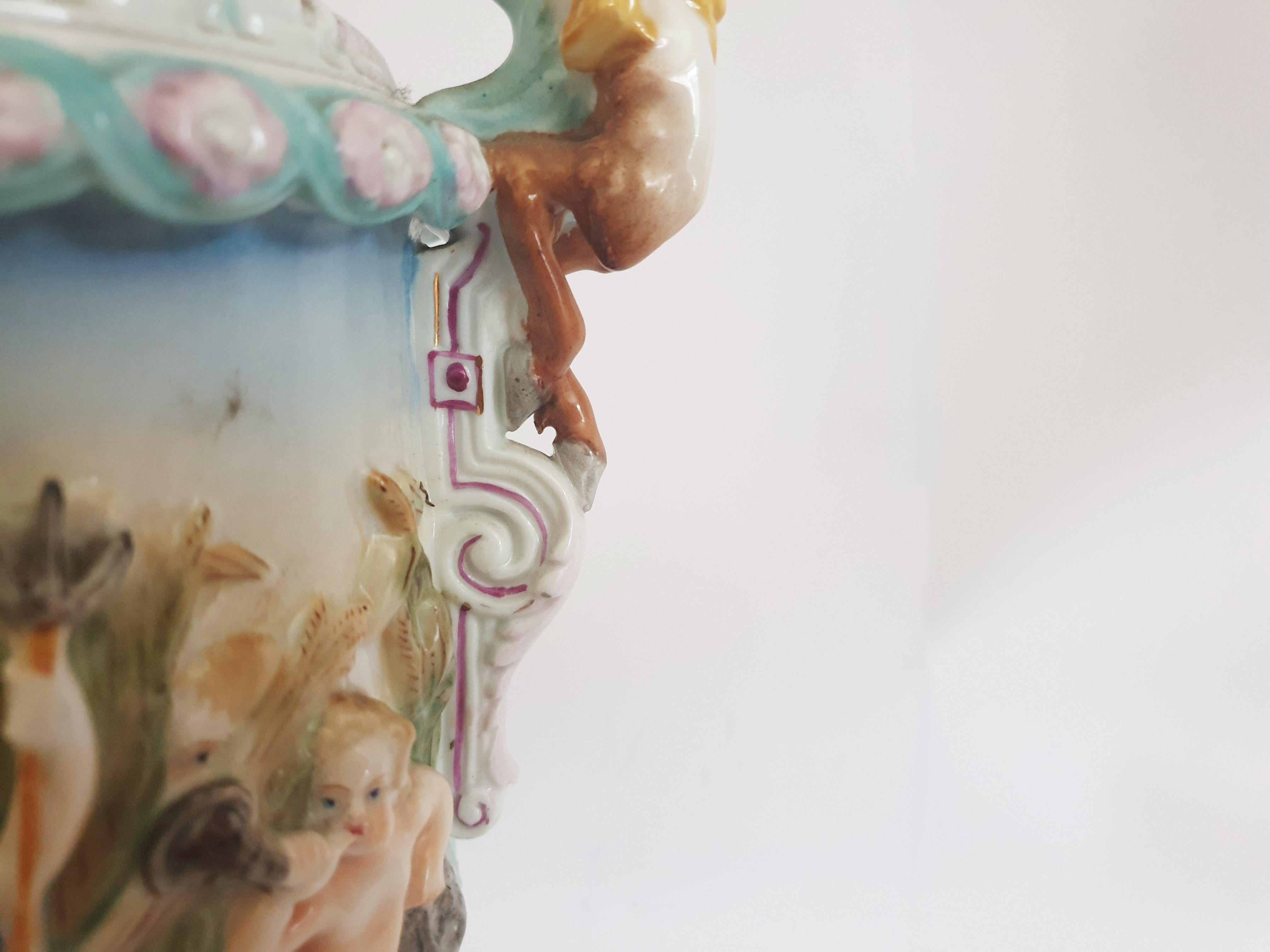 Capodimonte Figural Porcelain Ewer For Sale 4