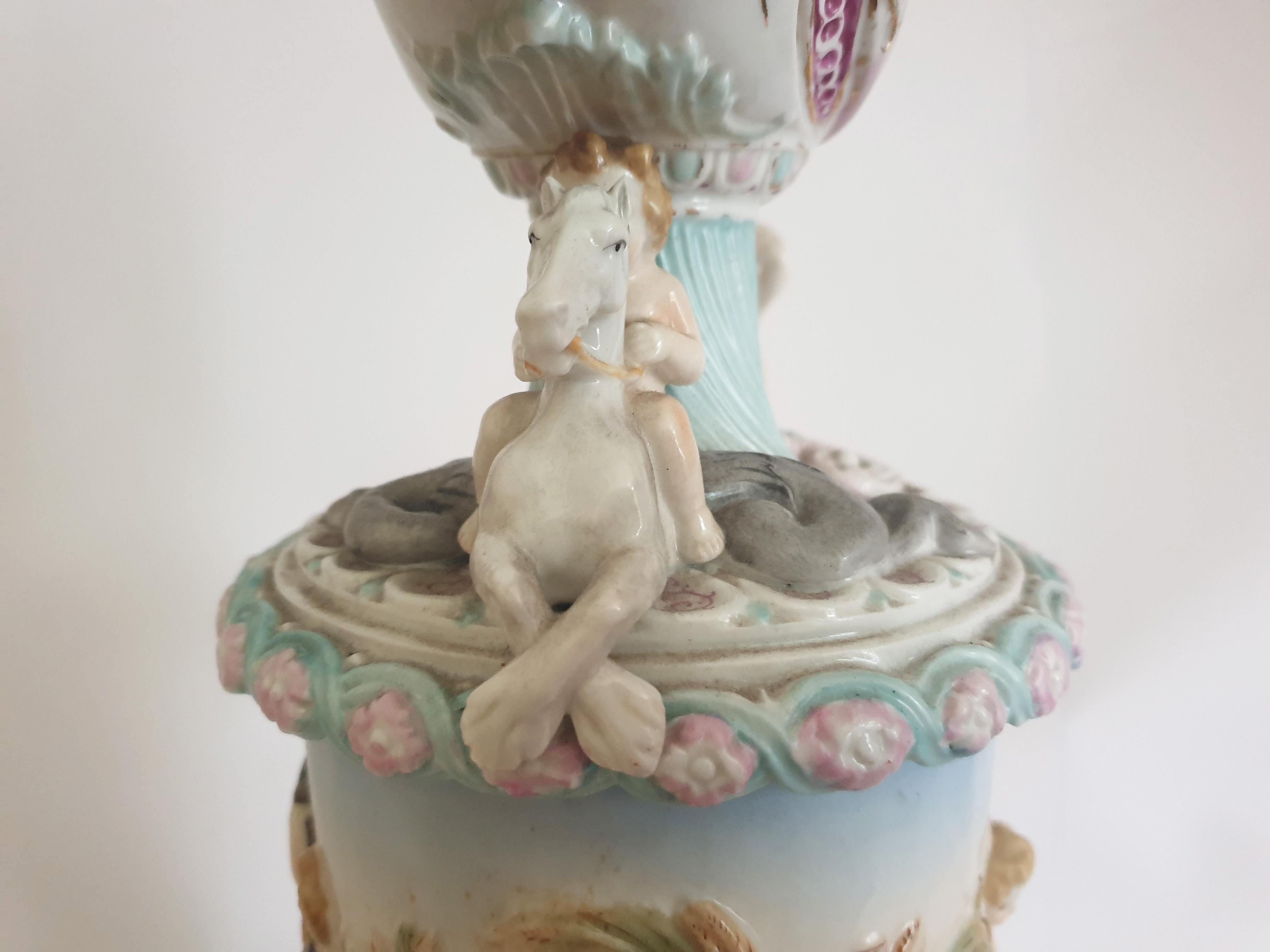 20th Century Capodimonte Figural Porcelain Ewer For Sale