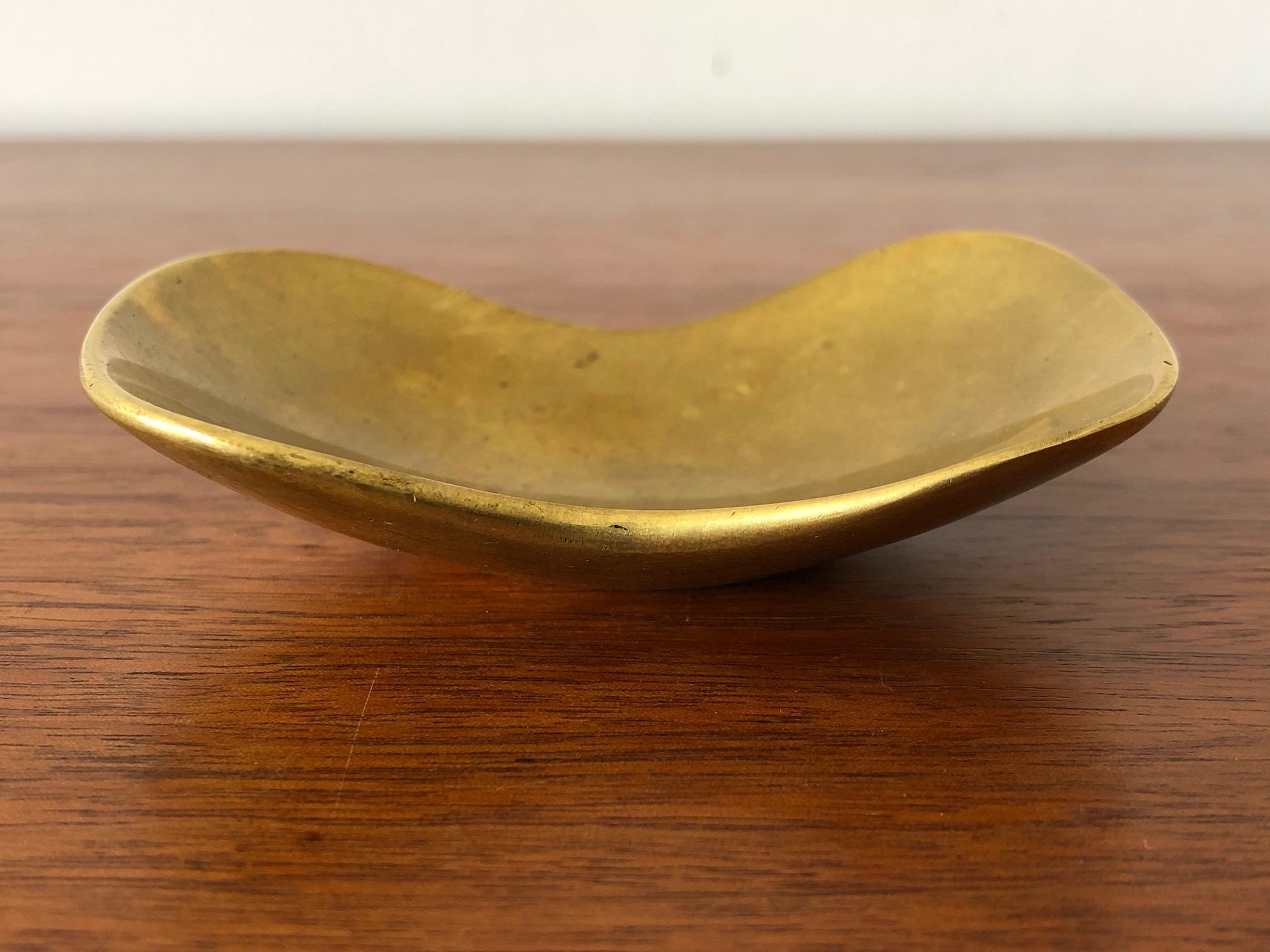 Mid-Century Modern Carl Auböck Biomorphic Brass Bowl