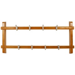Carl Auböck Midcentury Coat Rack with 8 Nickel-Plated Hooks