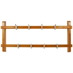 Carl Auböck Midcentury Coat Rack with 8 Nickel-Plated Hooks