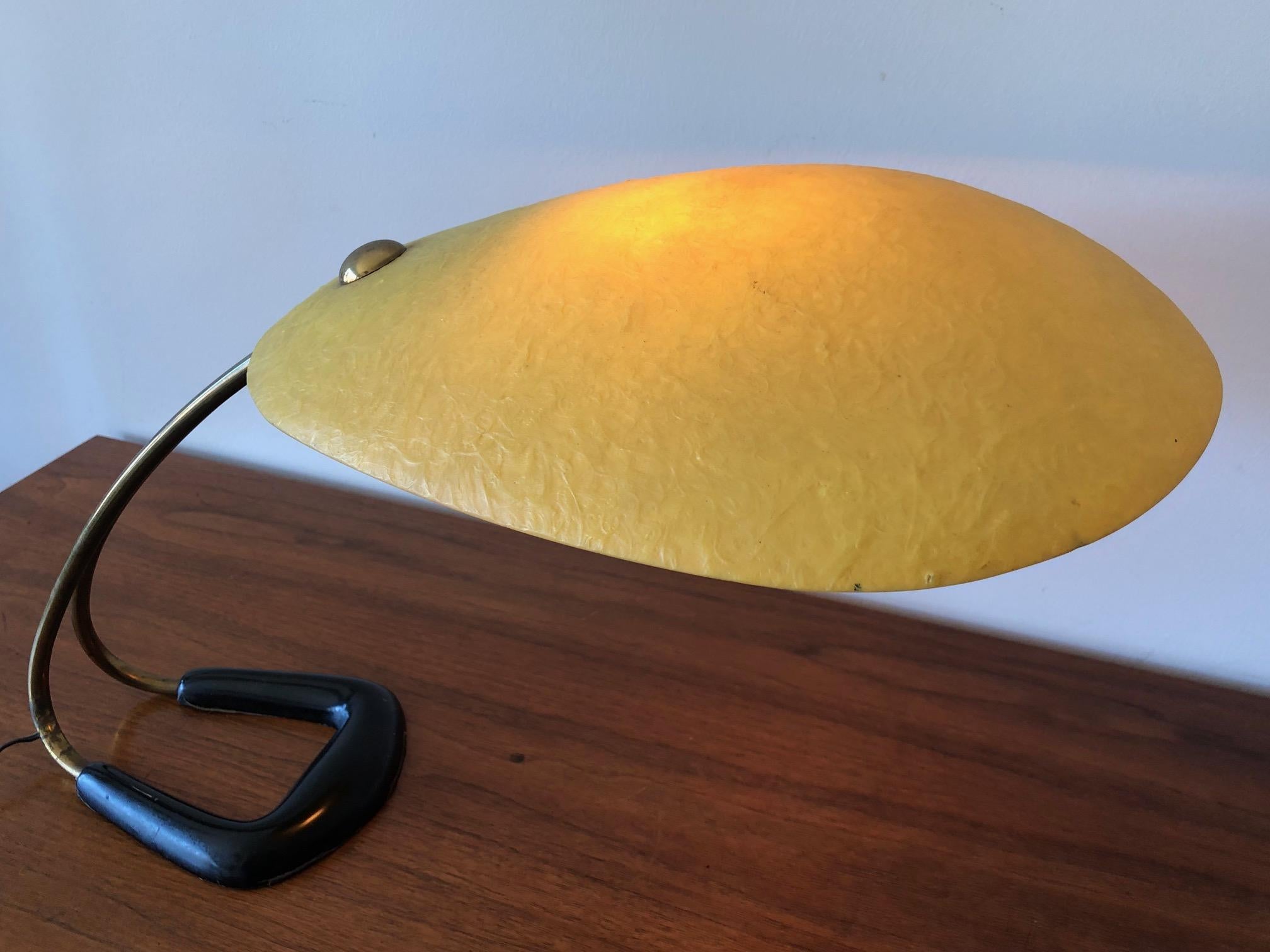 Mid-Century Modern  Table Lamp with Fiberglass Shade For Sale