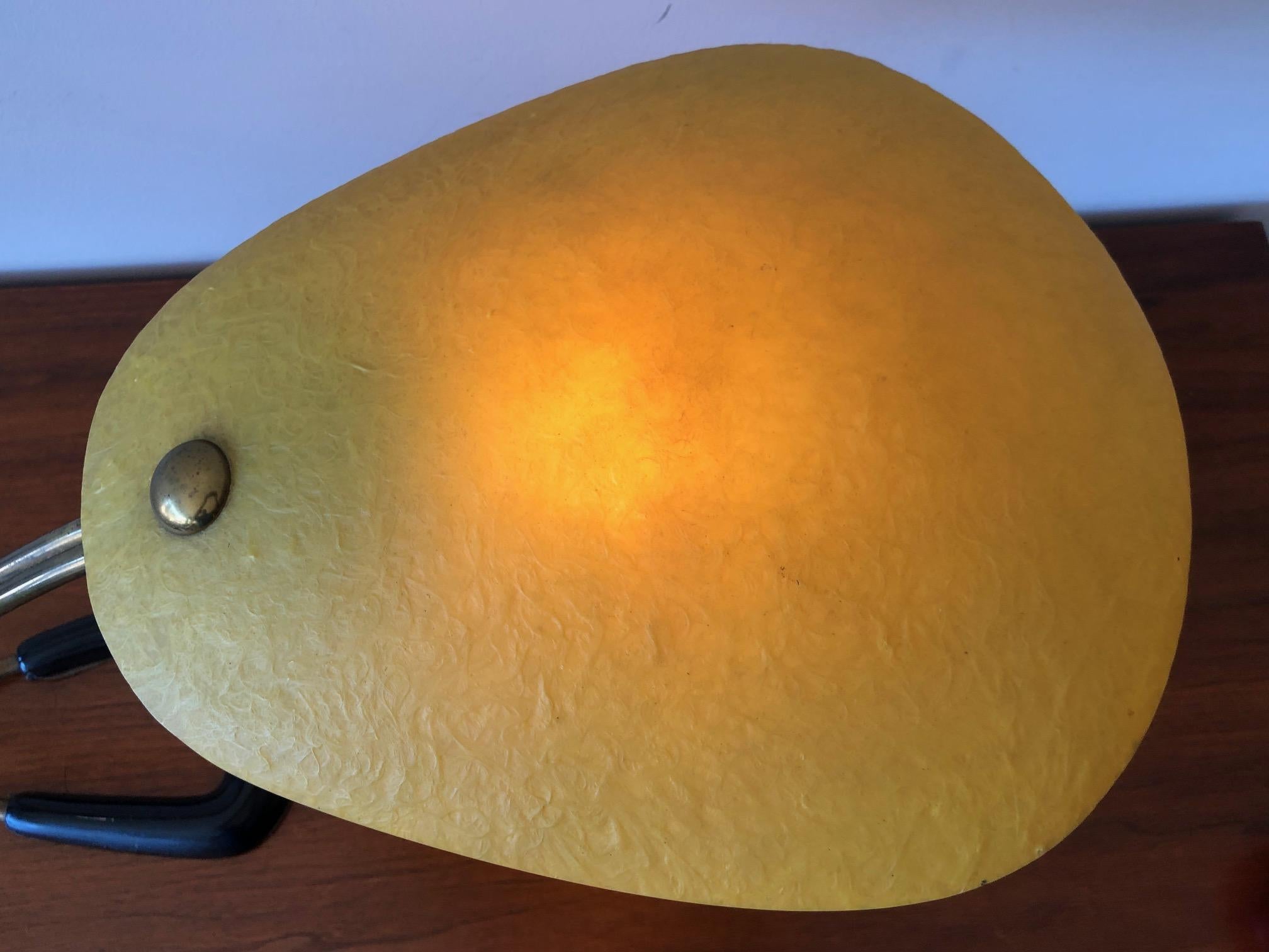 Austrian Table Lamp with Fiberglass Shade For Sale