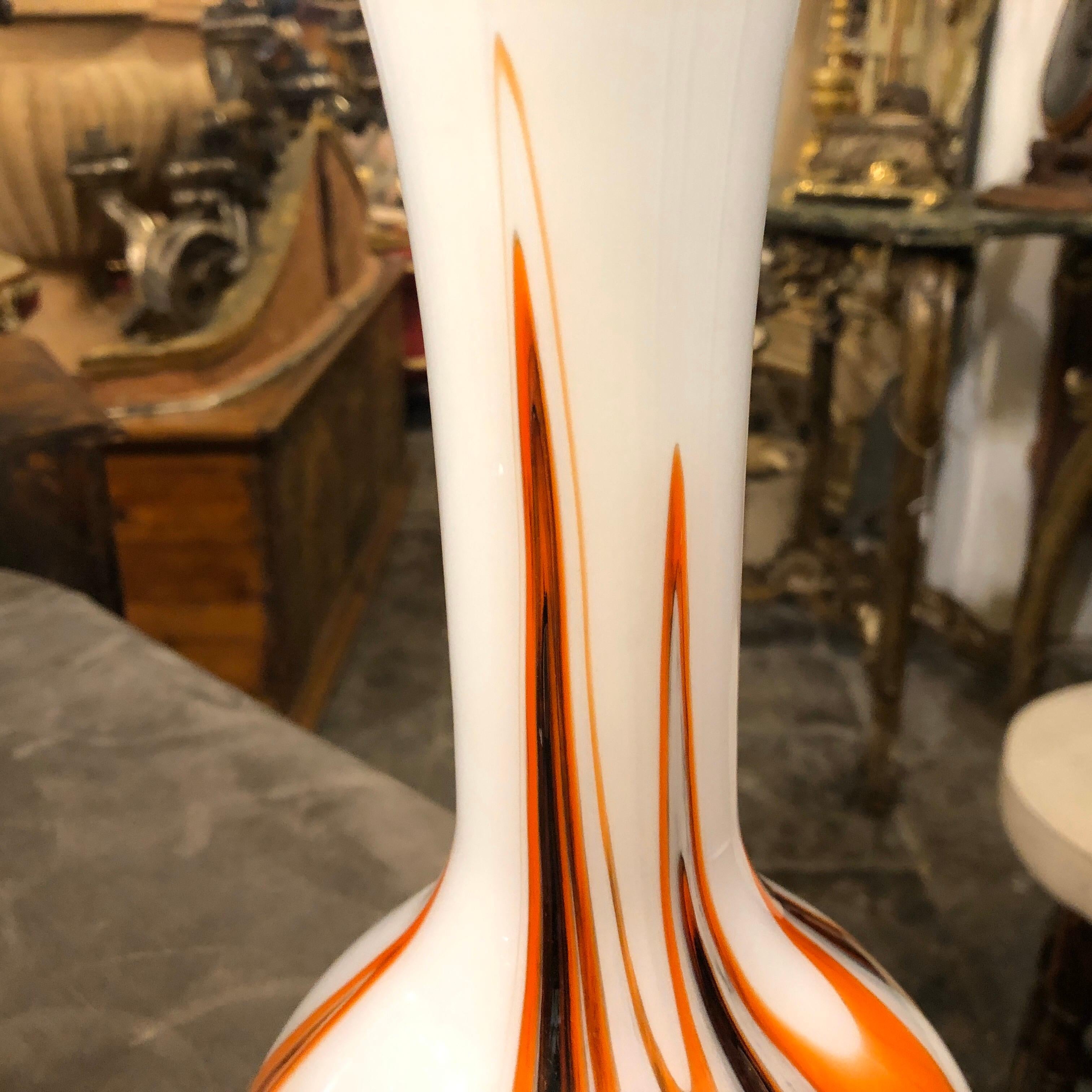 Mid-Century Modern Carlo Moretti Space Age Opaline Vase Made in Italy in the 1970s