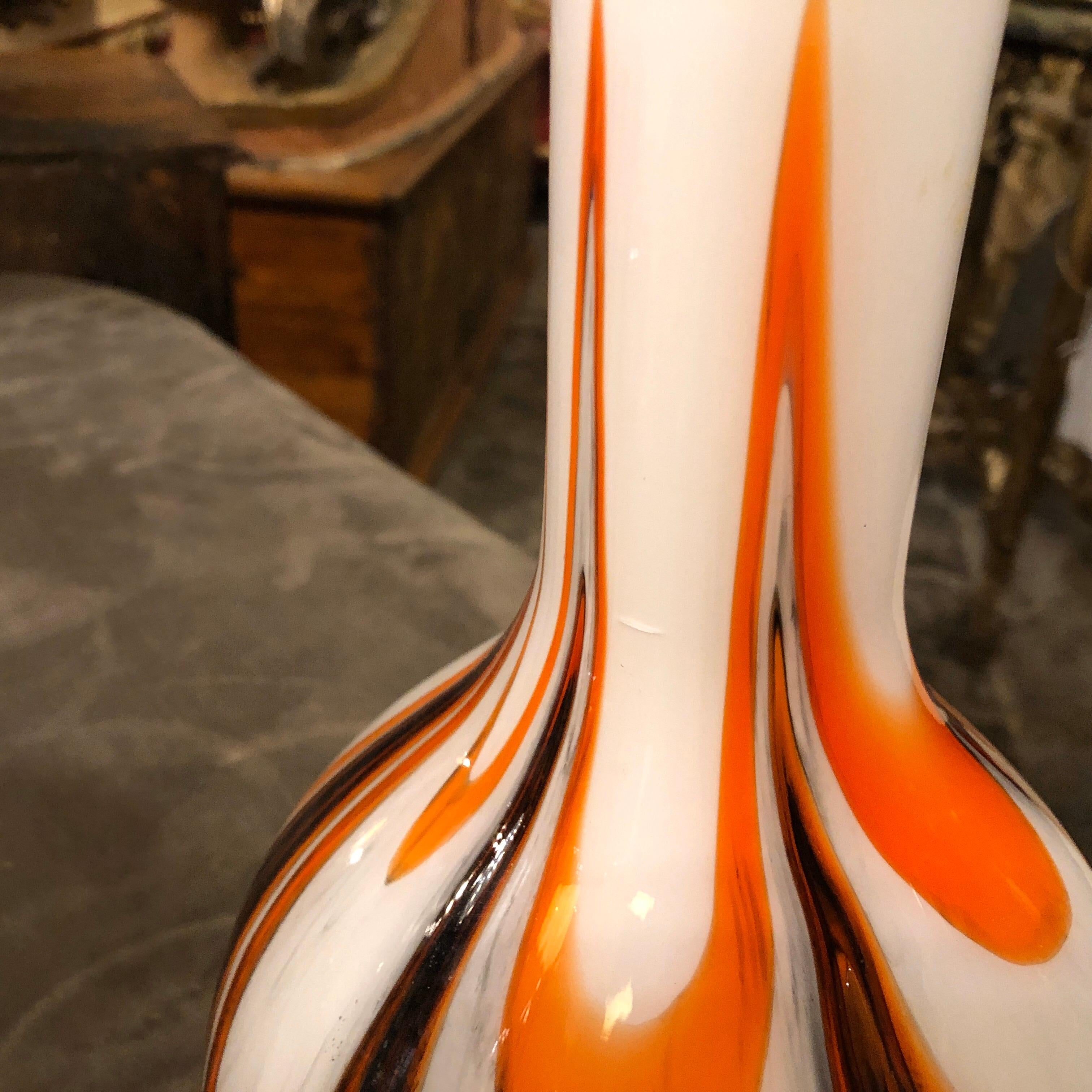 20th Century Carlo Moretti Space Age Opaline Vase Made in Italy in the 1970s