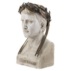 Carrara Marble and Bronze Bust Napoleon Emperor, Early 19th Century