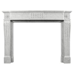 Carrara Marble French Fireplace in the Louis XVI Manner