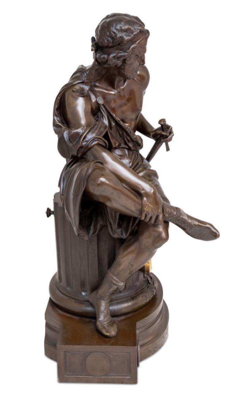 A. Carrier „Hephaestus“ Uhr aus patinierter Bronze (Französisch) im Angebot