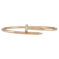 A Cartier Juste un Clou Bracelet Small Model 18K Rose Gold Diamond Size 16